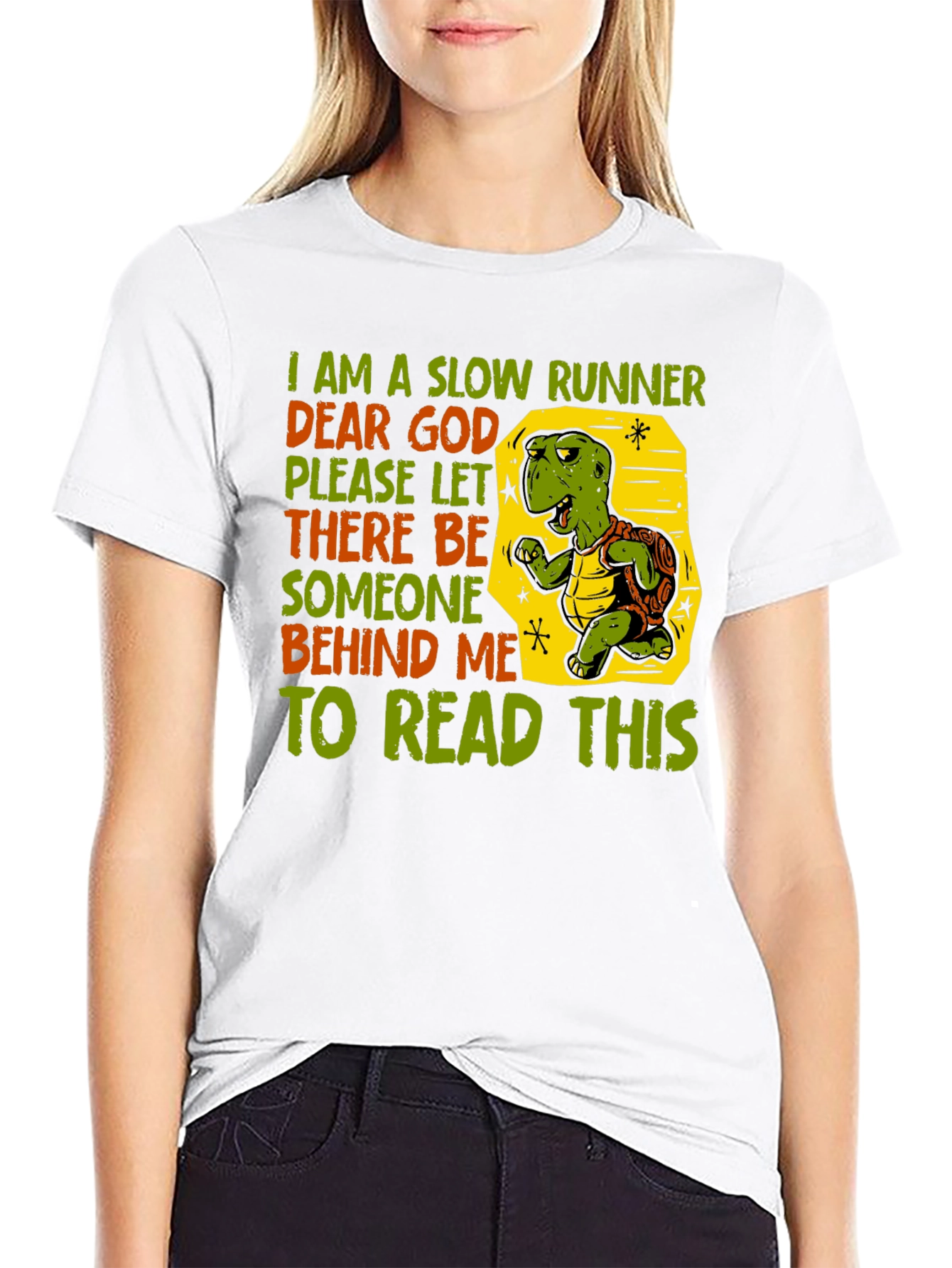 Funny Slow Runner Turtle Graphic T-Shirt