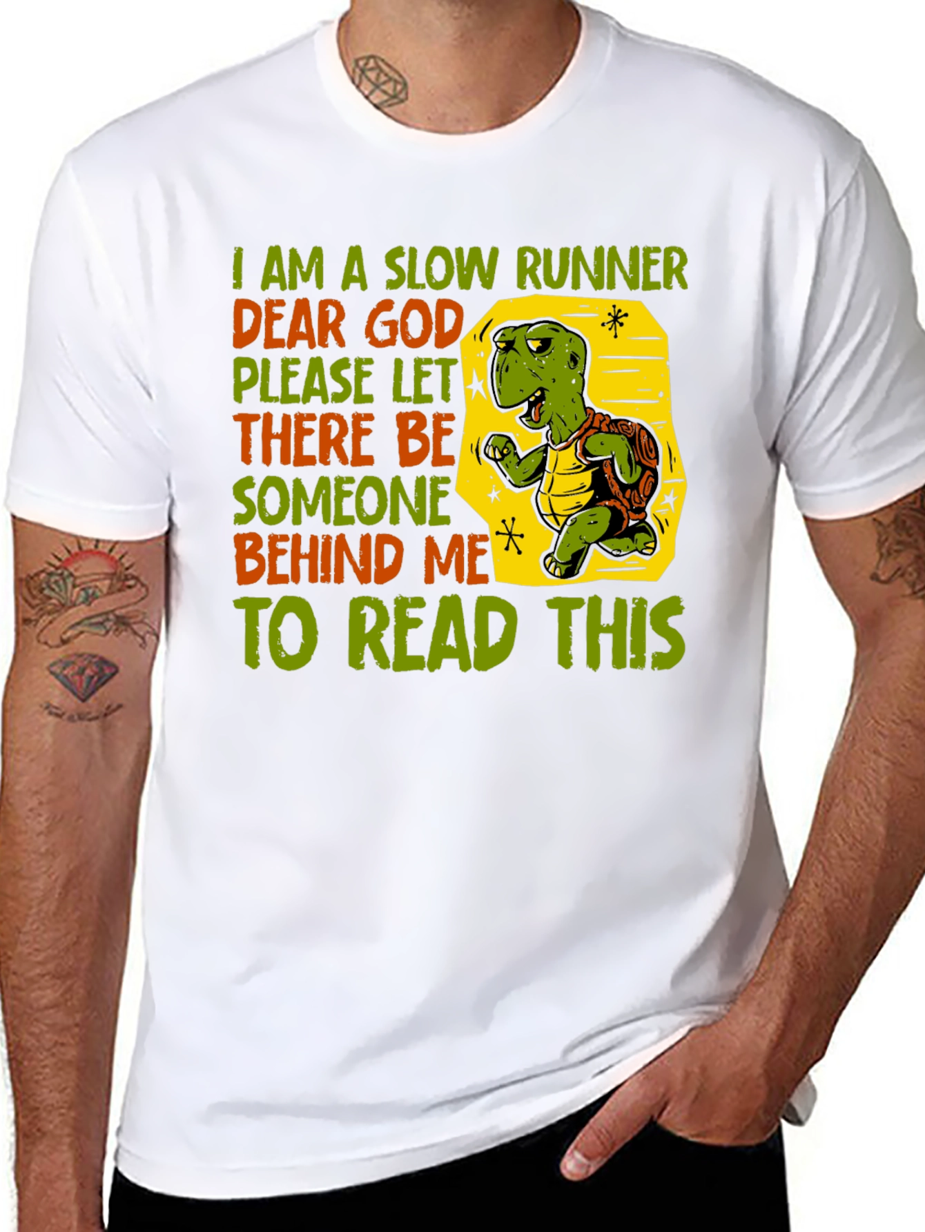 Funny Slow Runner Turtle Graphic T-Shirt