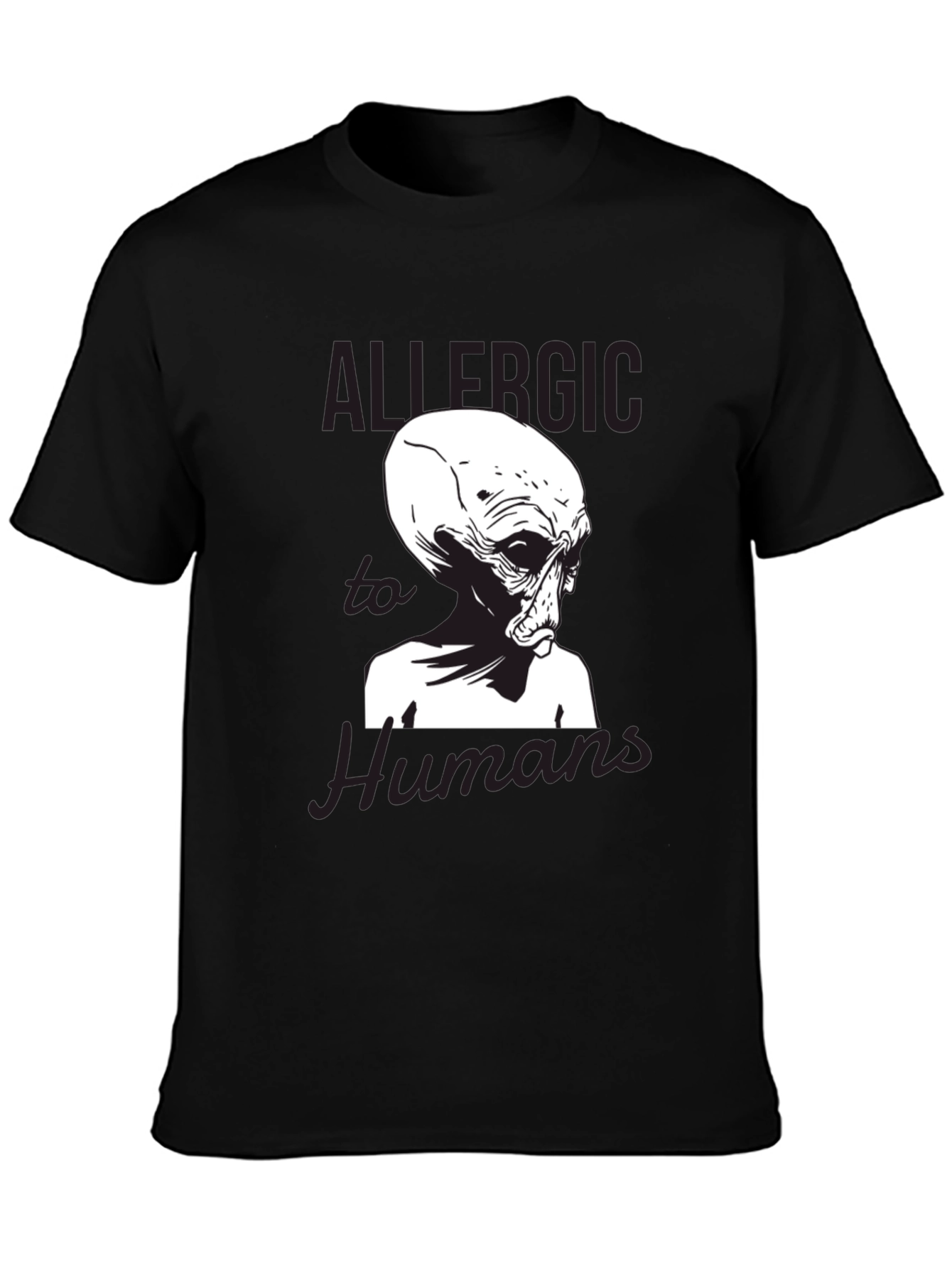 Allergic to Humans Alien Graphic Tee