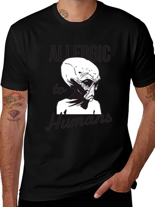 Allergic to Humans Alien Graphic Tee
