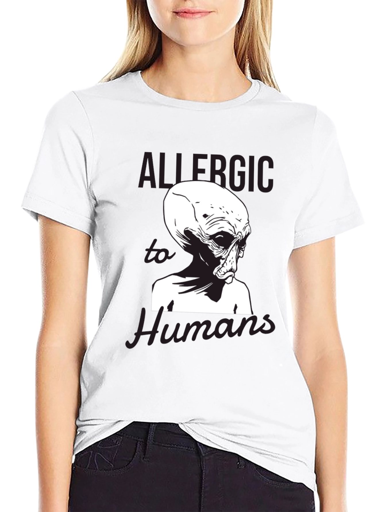 Allergic to Humans Alien Graphic Tee