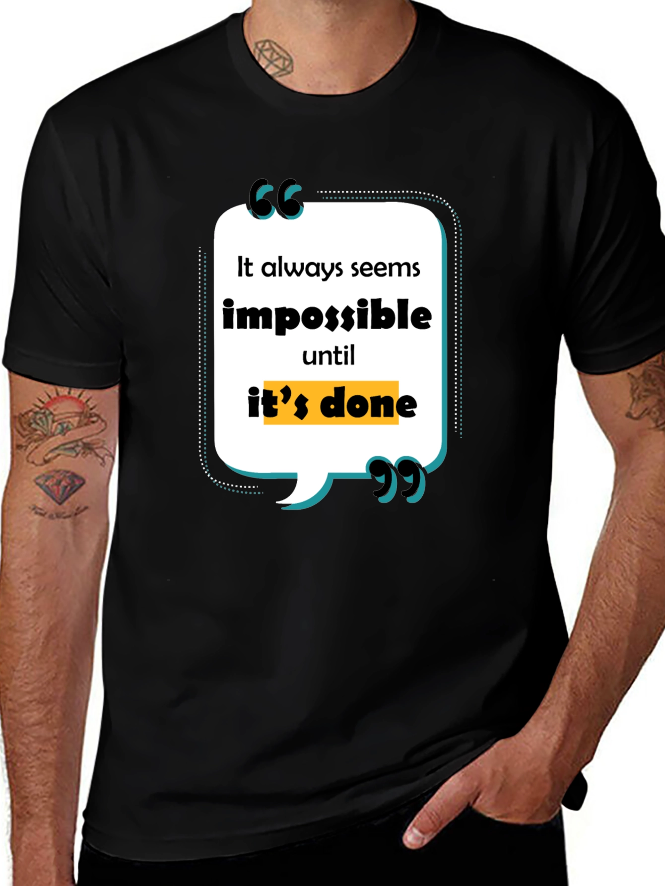 Inspirational Quote Graphic Tee - Its Always Impossible