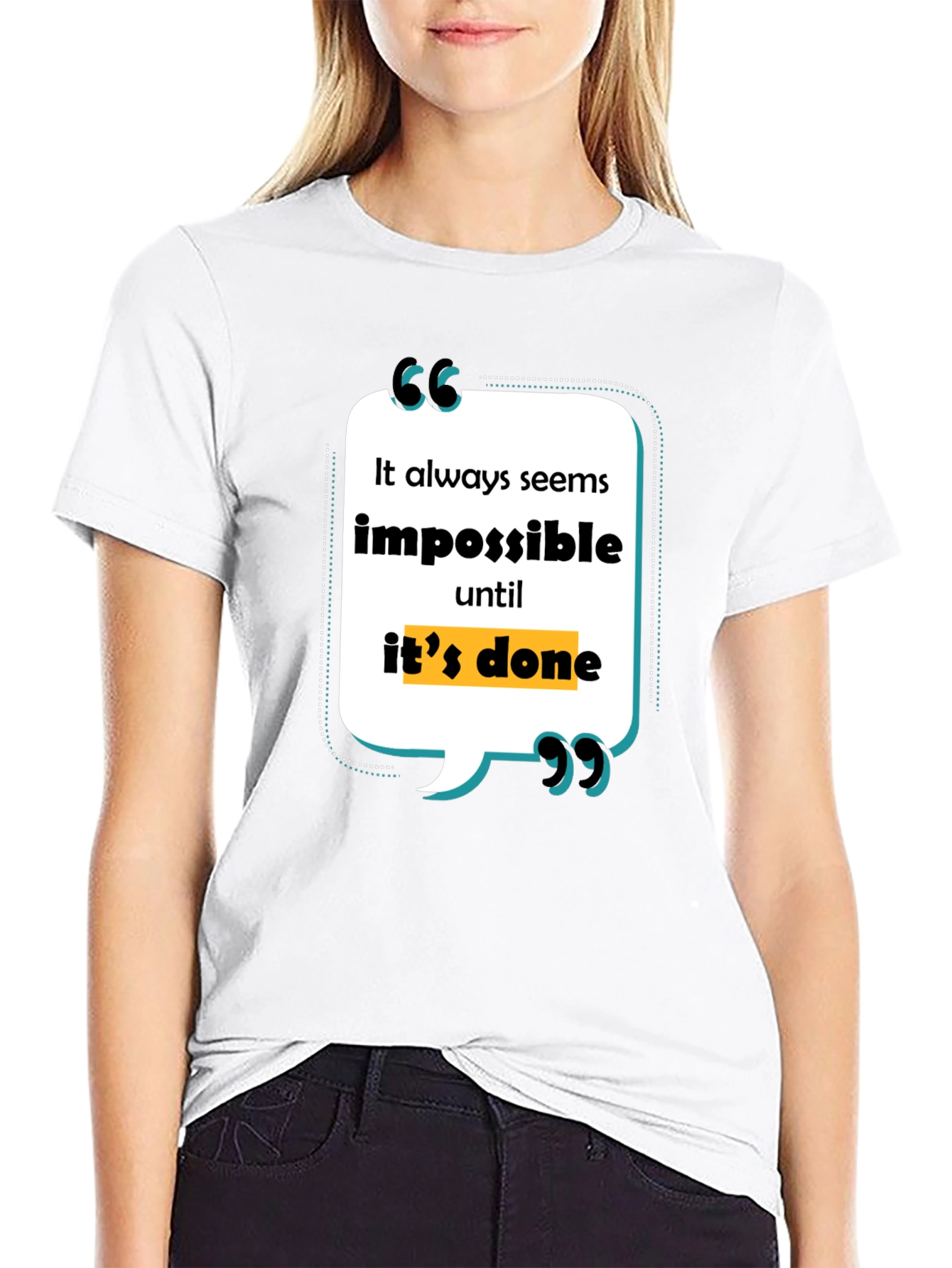 Inspirational Quote Graphic Tee - Its Always Impossible