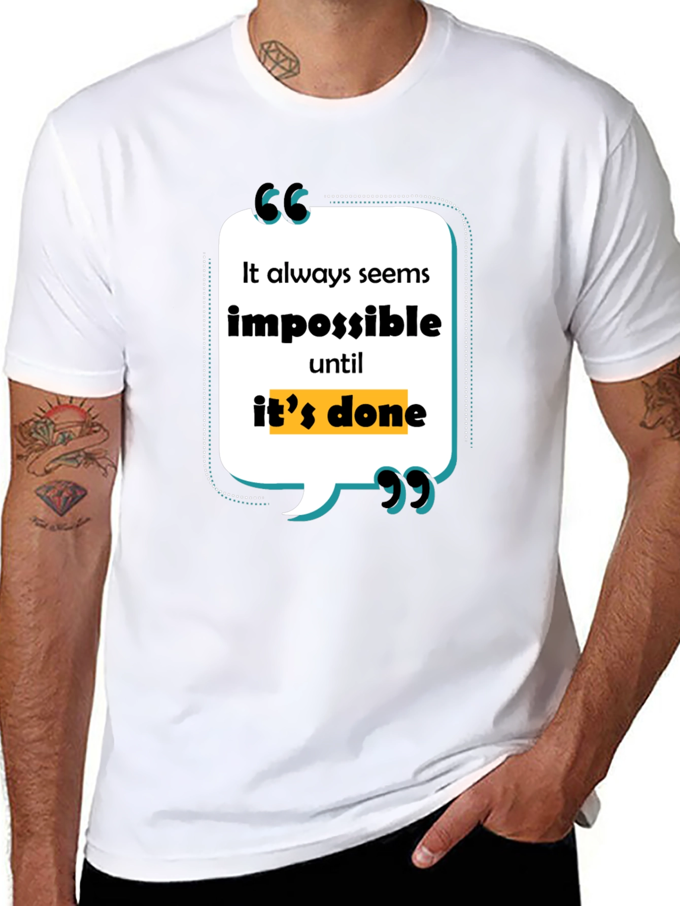 Inspirational Quote Graphic Tee - Its Always Impossible