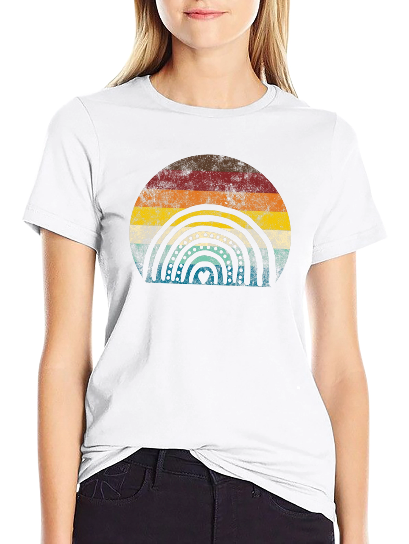 Retro Rainbow Graphic T-Shirt