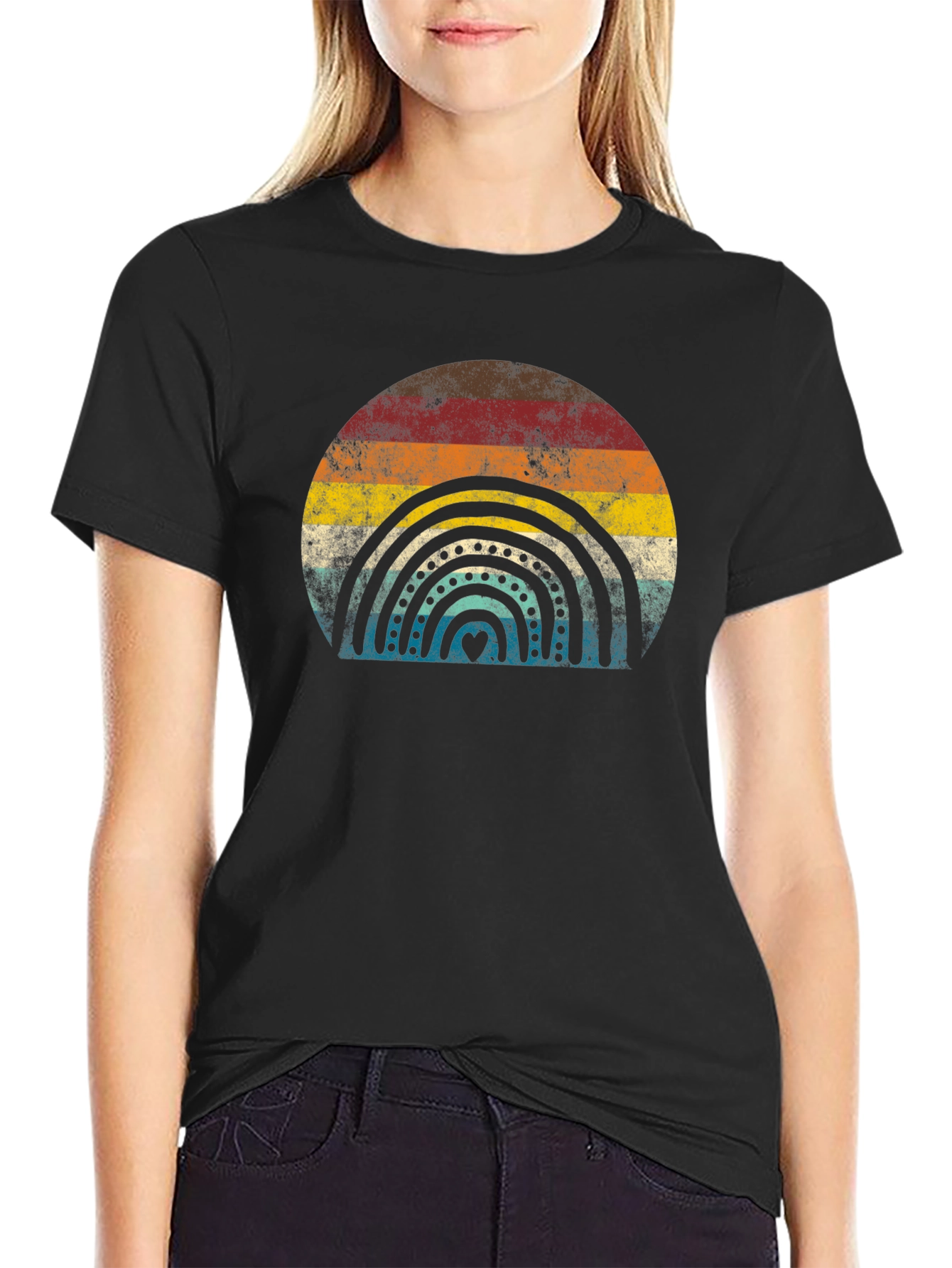 Retro Rainbow Graphic T-Shirt