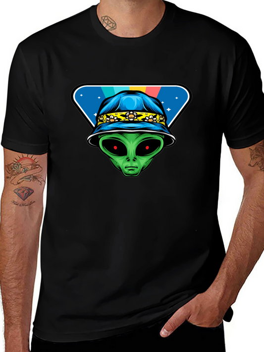 Alien Head Bucket Hat Graphic T-Shirt
