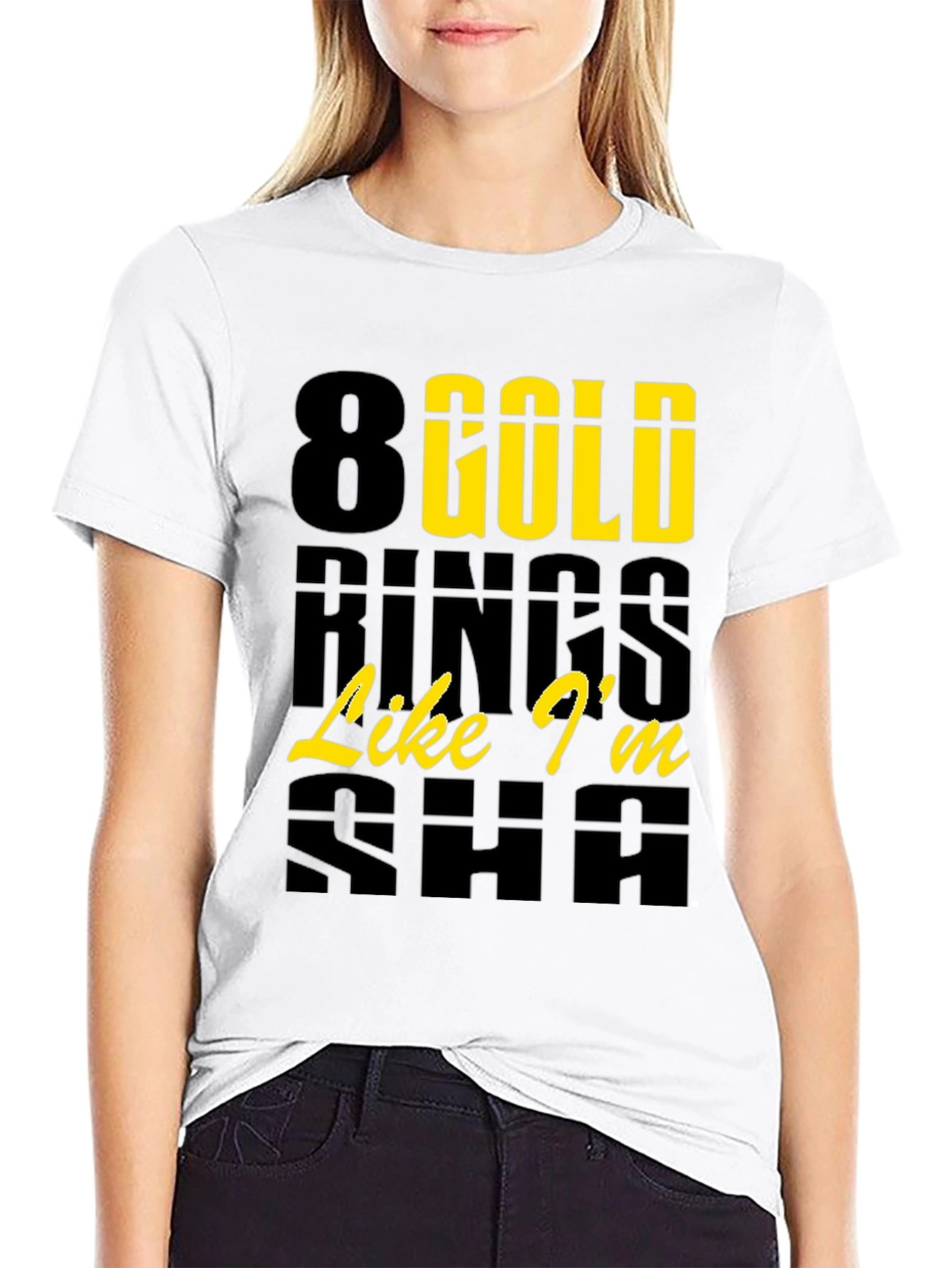 8 Gold Rings Graphic Tee - Trendy & Stylish