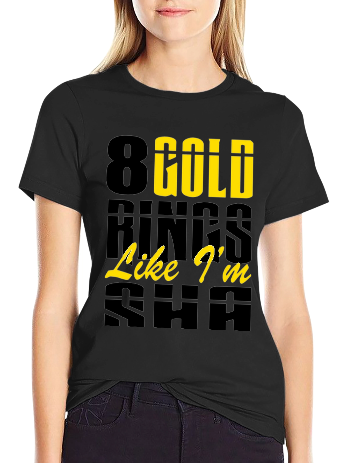8 Gold Rings Graphic Tee - Trendy & Stylish