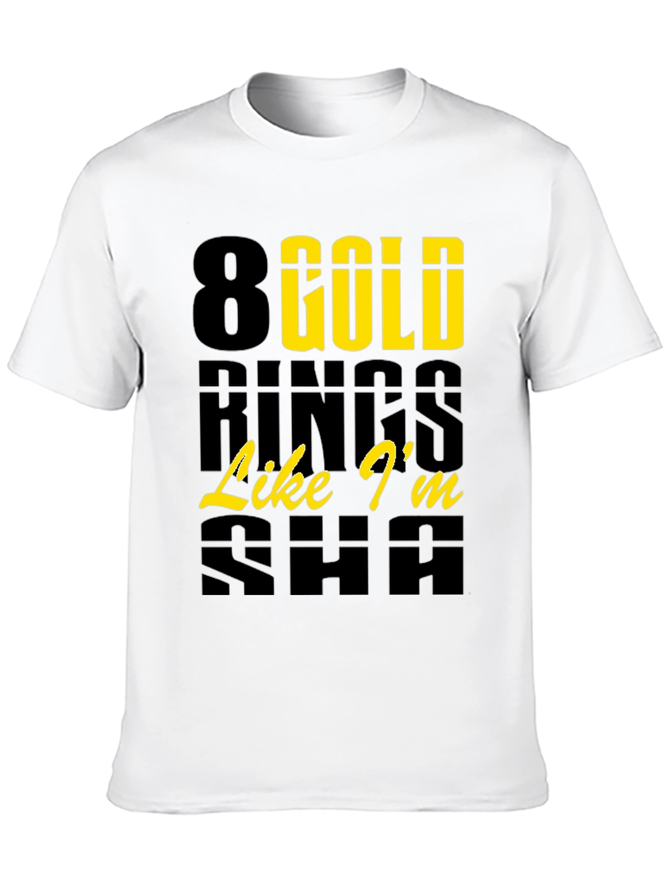 8 Gold Rings Graphic Tee - Trendy & Stylish
