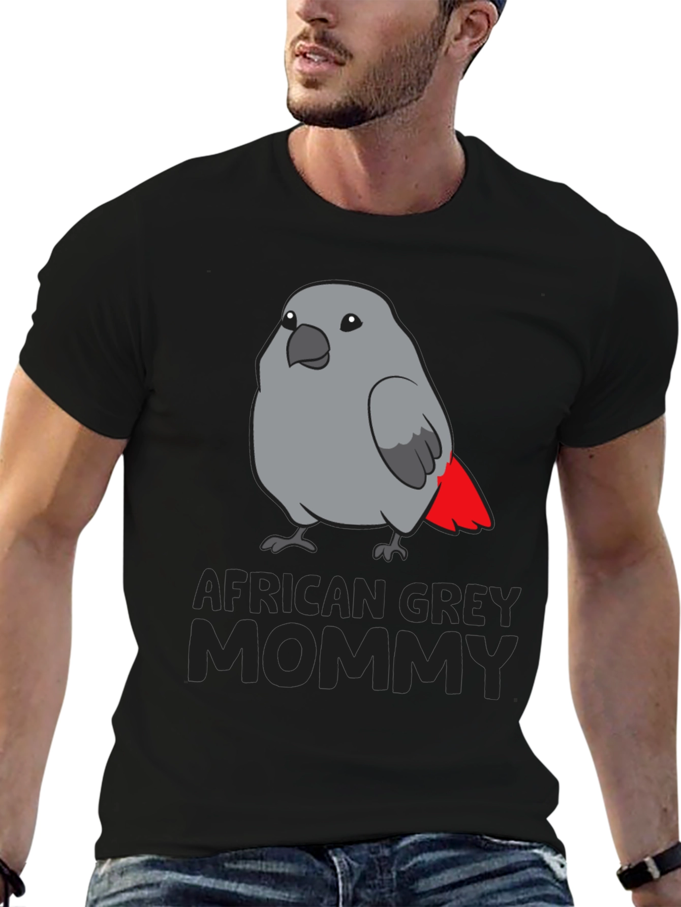 African Grey Parrot Mommy T-Shirt