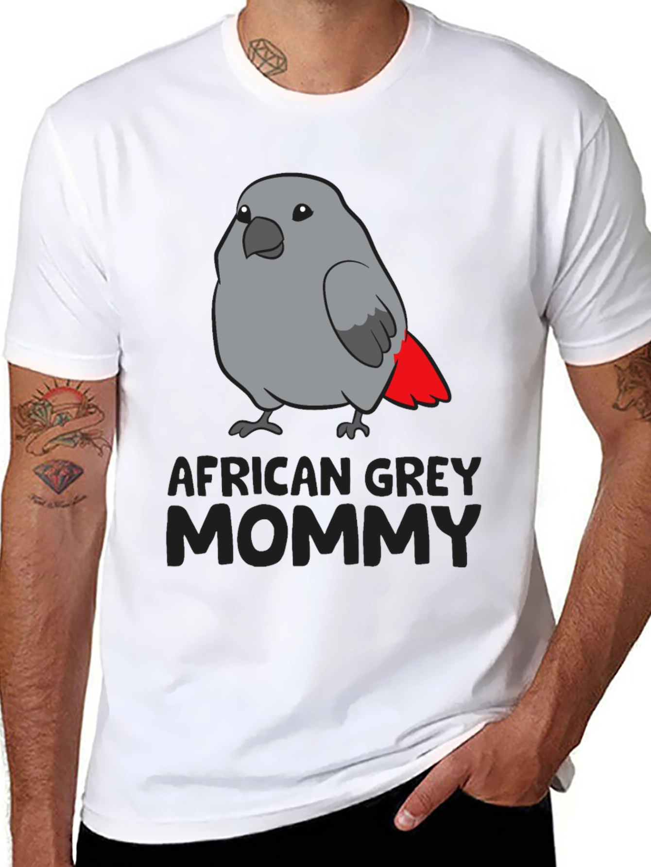 African Grey Parrot Mommy T-Shirt
