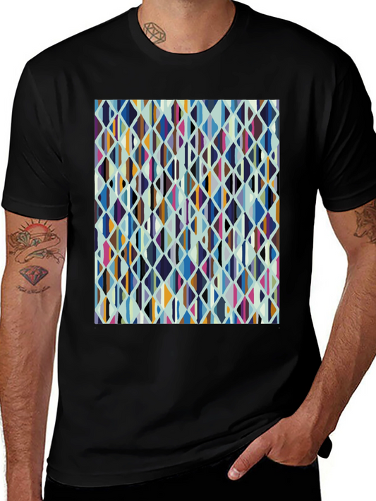 Geometric Diamond Pattern Tee - Casual Style