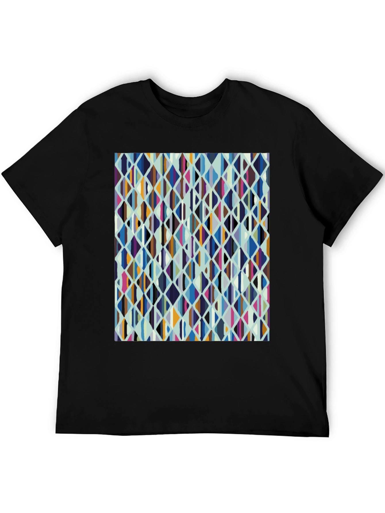 Geometric Diamond Pattern Tee - Casual Style