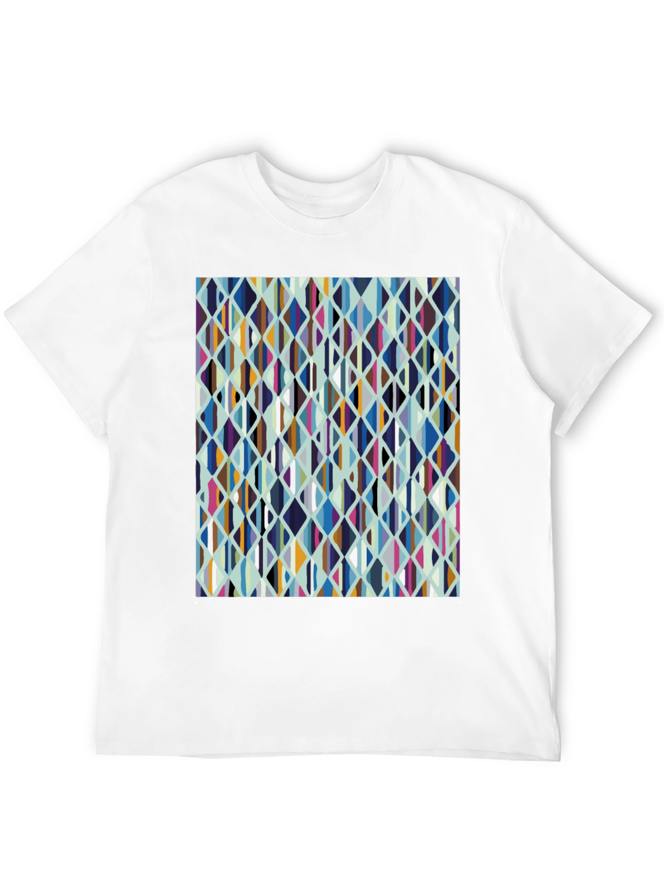 Geometric Diamond Pattern Tee - Casual Style