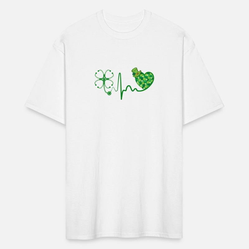 Nurse St Patric Day Stethoscope Heartbeat Clover