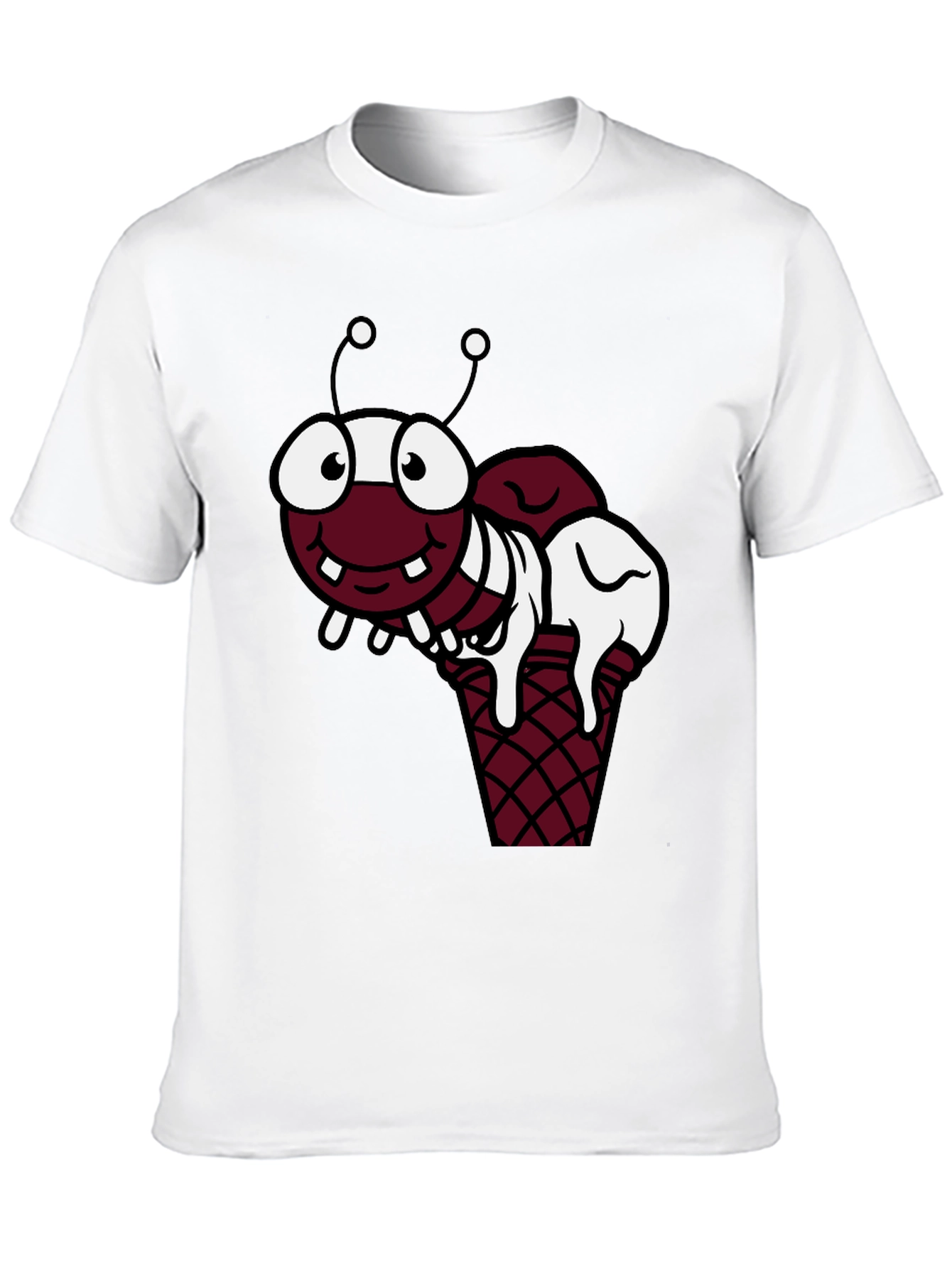 Cartoon Ant Ice Cream Graphic T-Shirt
