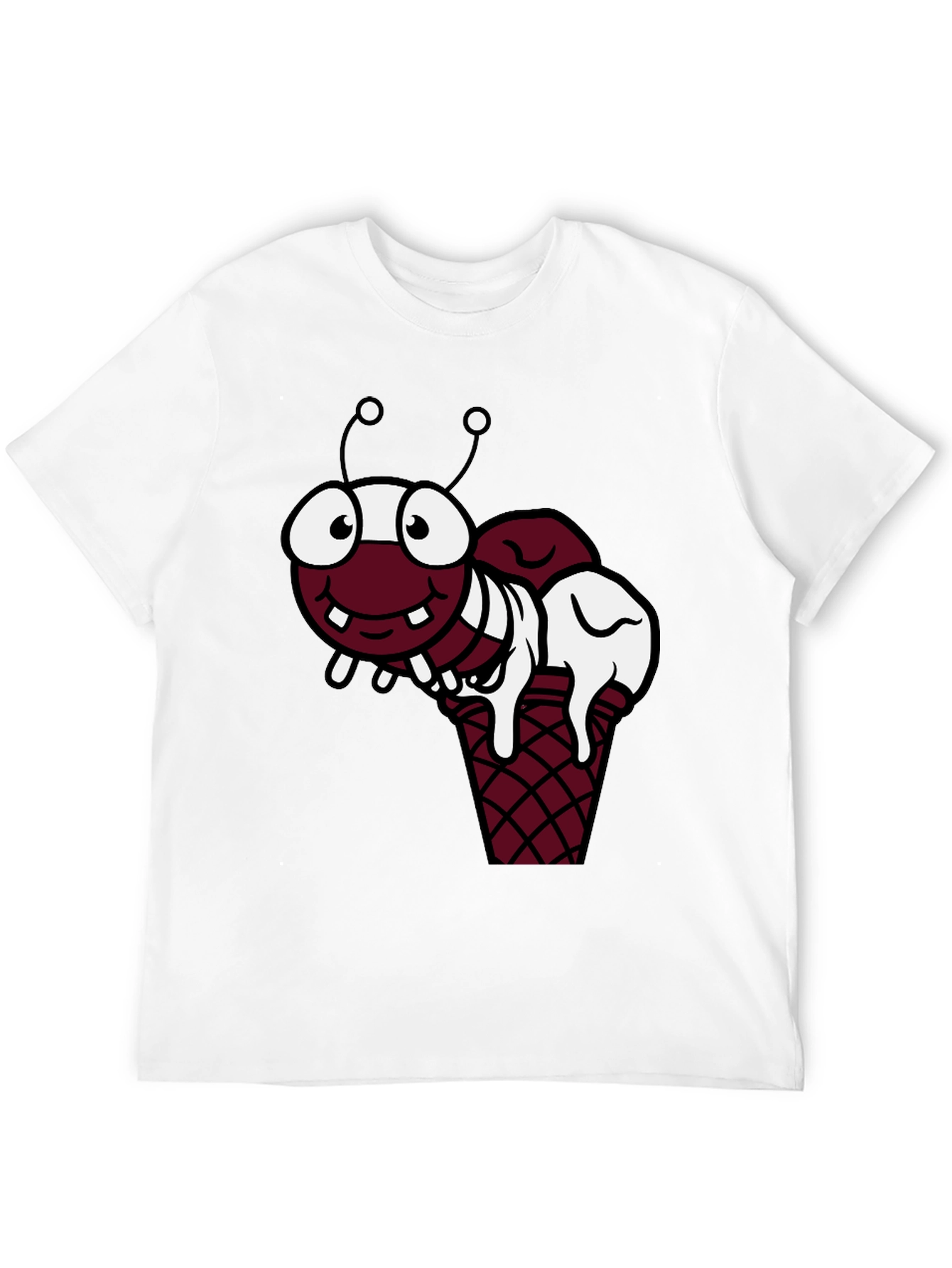 Cartoon Ant Ice Cream Graphic T-Shirt