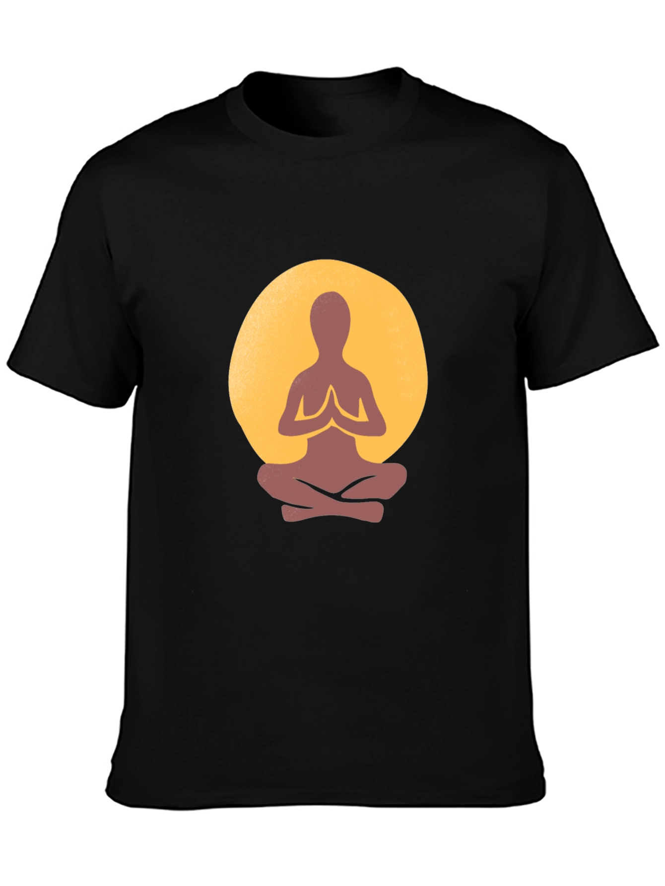 Zen Meditation Graphic Tee - Black Cotton Blend