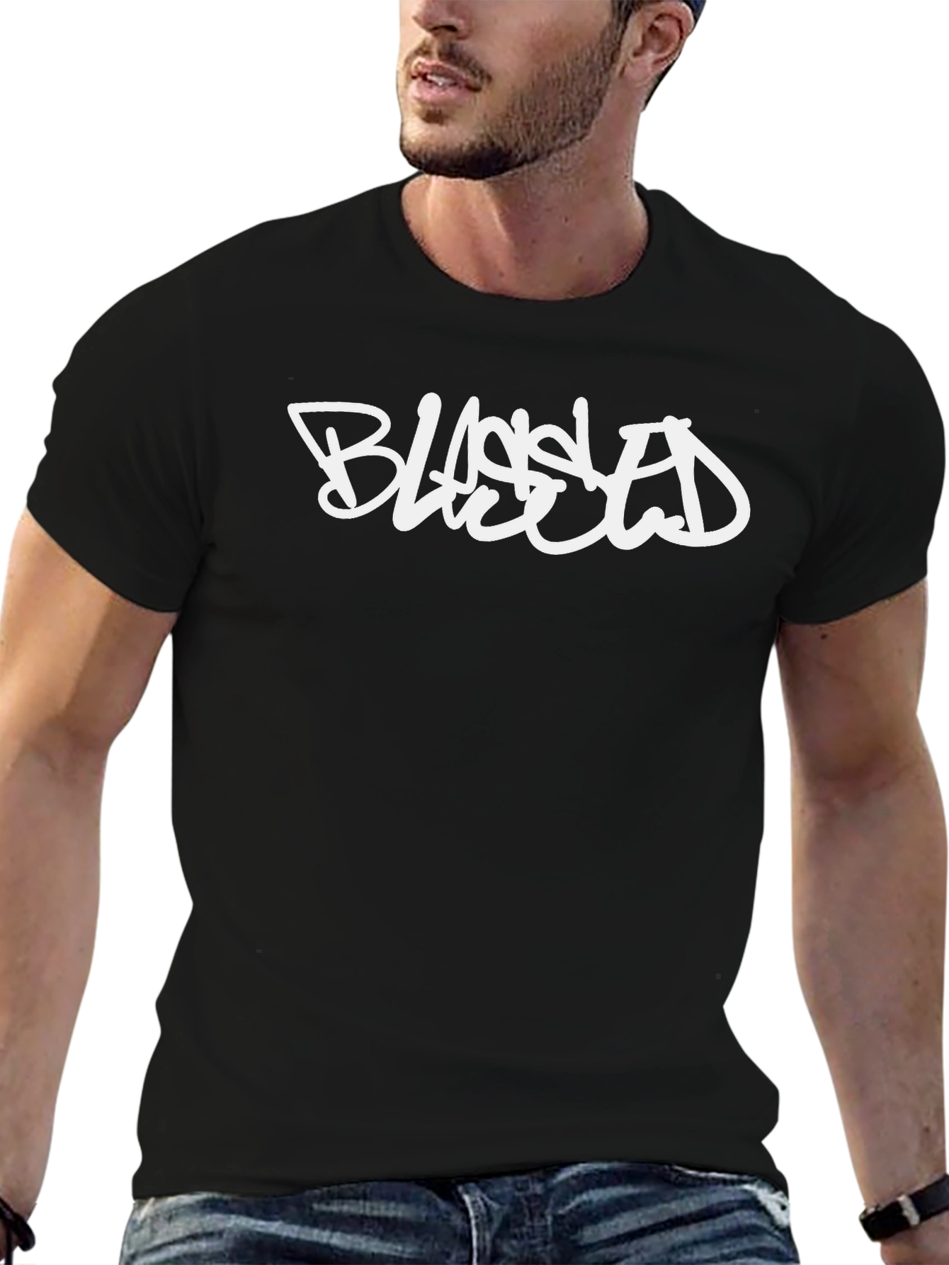 Blessed Black Graphic Print T-Shirt