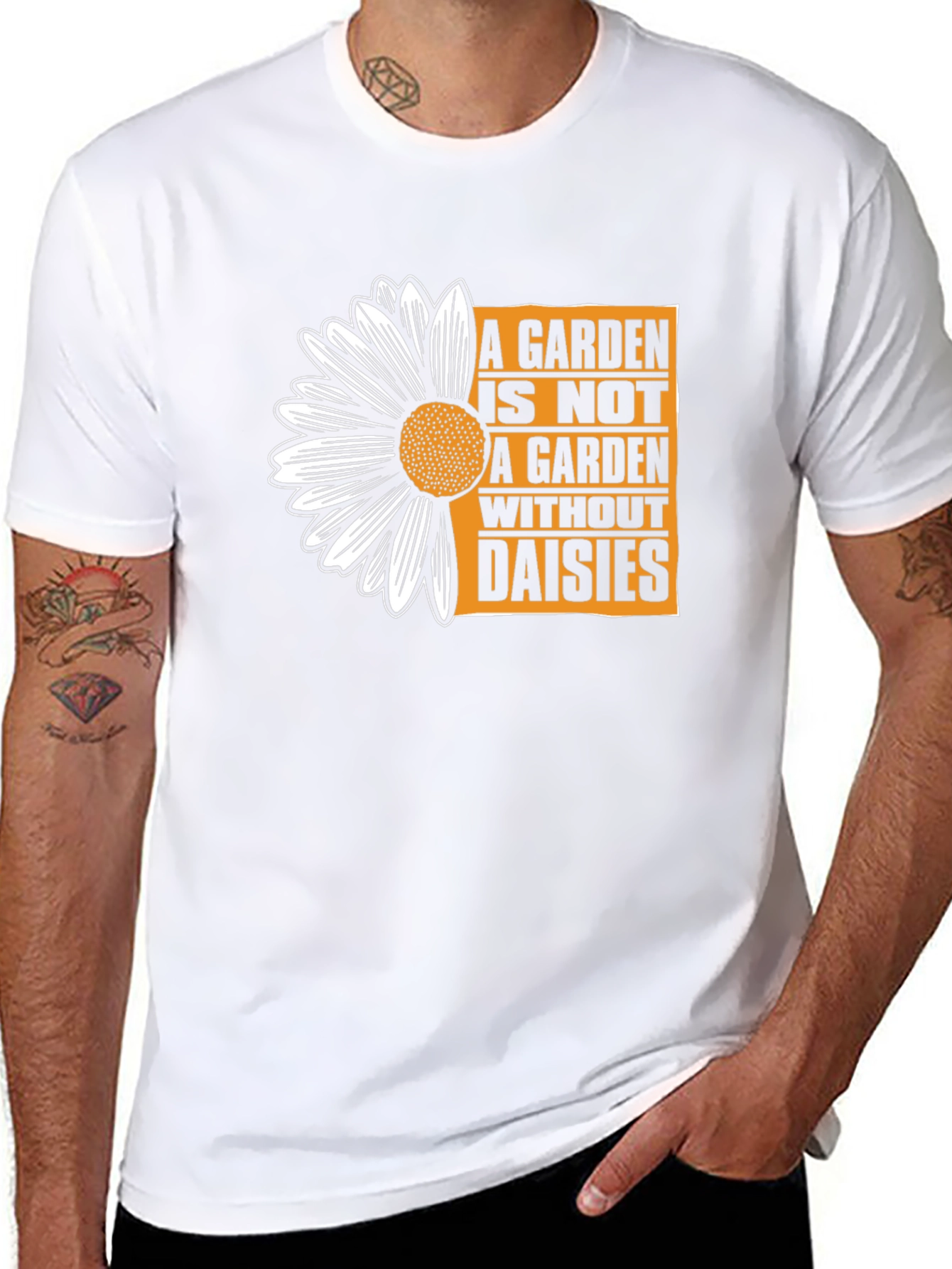 Garden Daisies Graphic Tee - Black