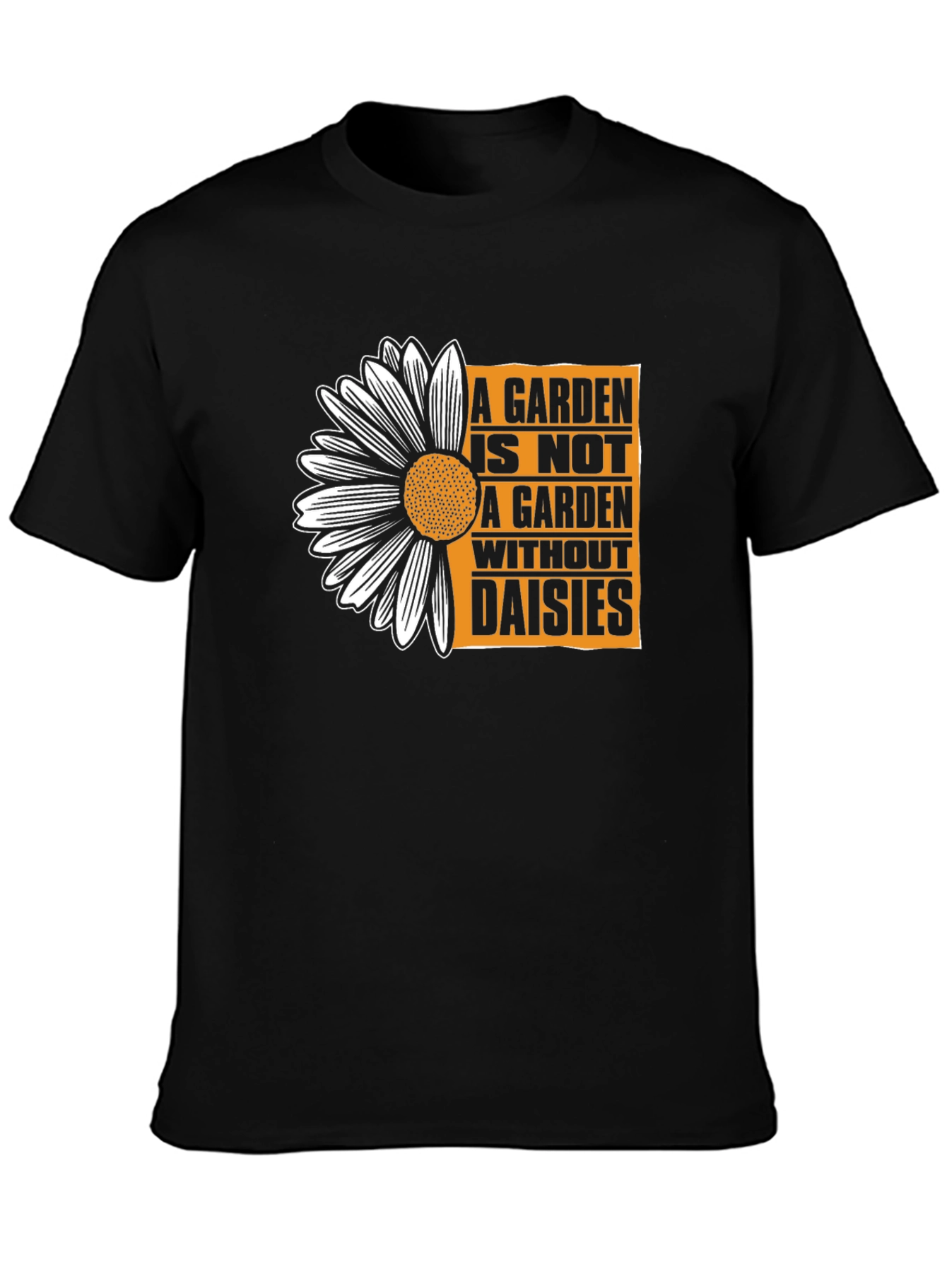 Garden Daisies Graphic Tee - Black