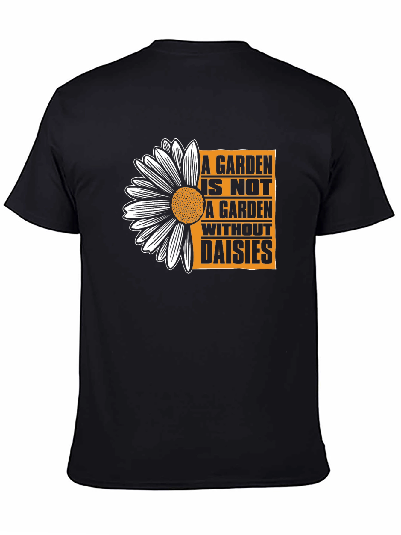 Garden Daisies Graphic Tee - Black