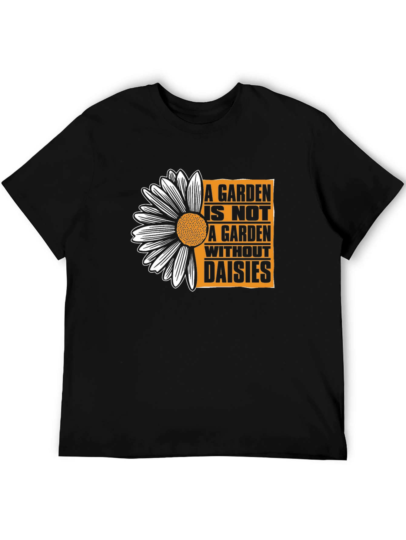 Garden Daisies Graphic Tee - Black