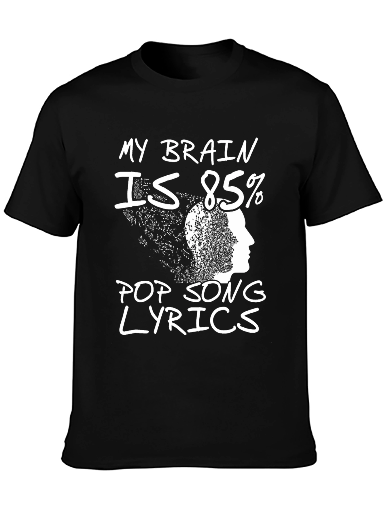 Funny Pop Song Lyrics Brain Graphic Tee
