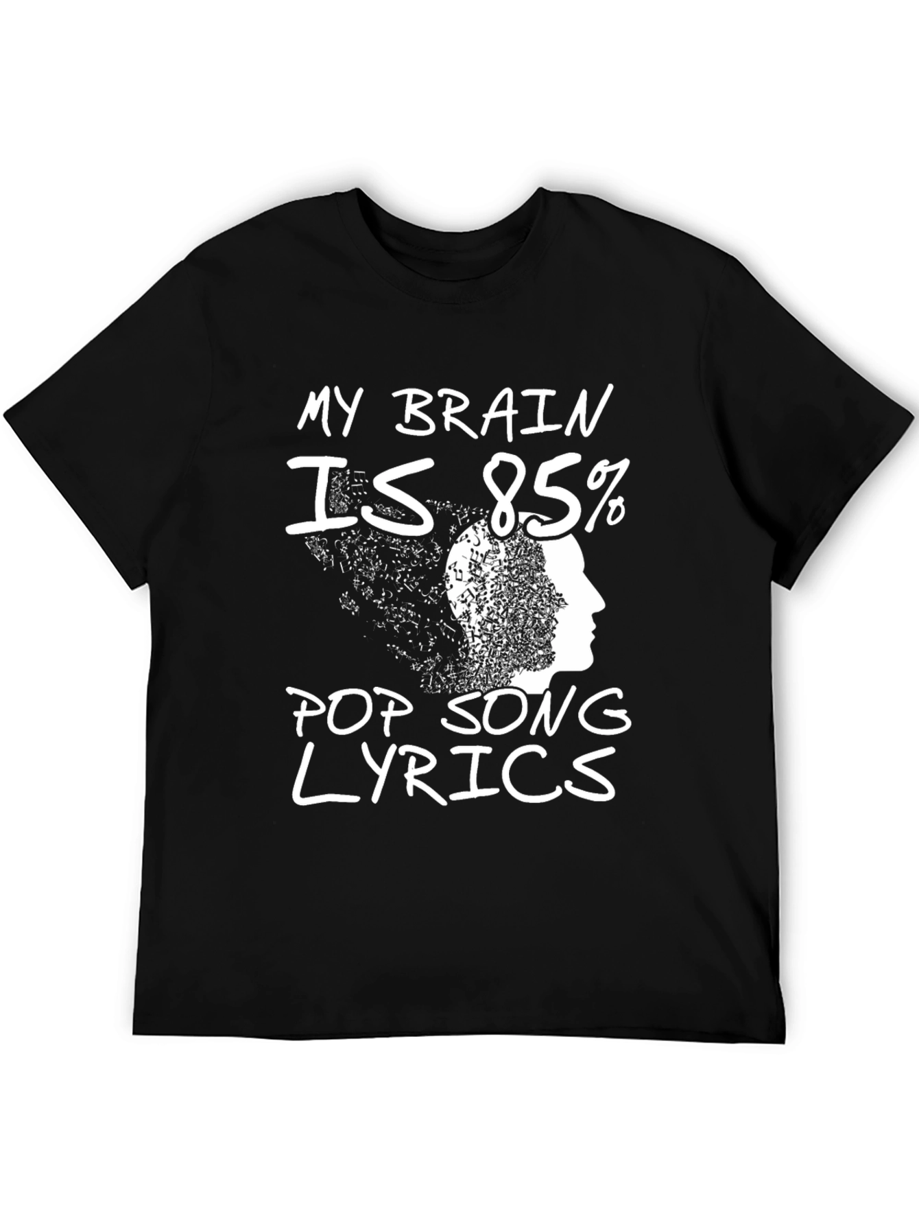 Funny Pop Song Lyrics Brain Graphic Tee