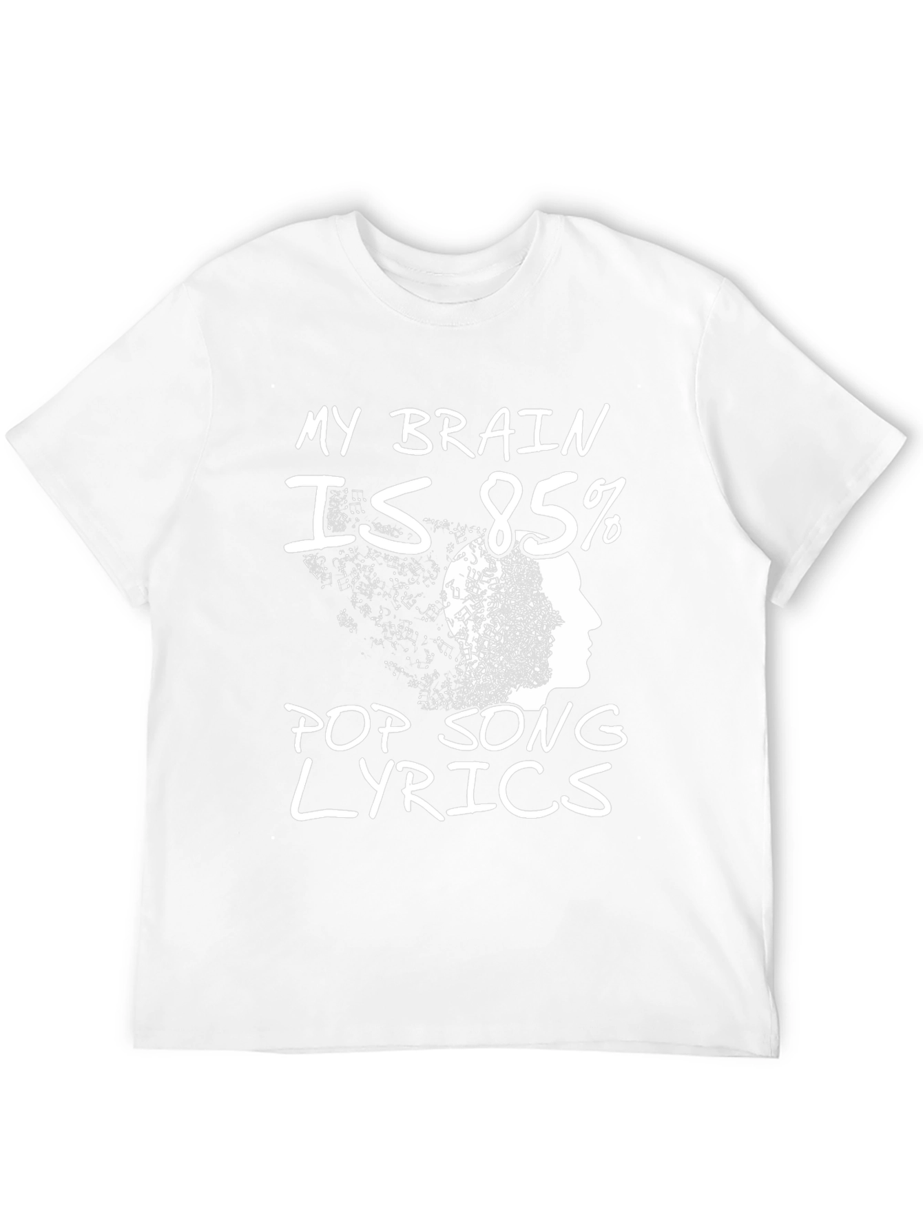 Funny Pop Song Lyrics Brain Graphic Tee