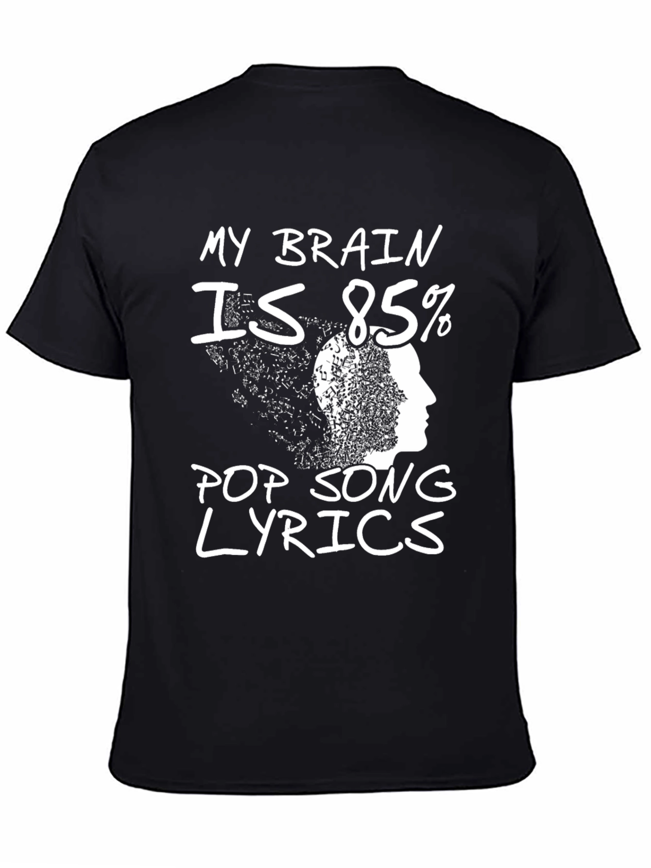 Funny Pop Song Lyrics Brain Graphic Tee