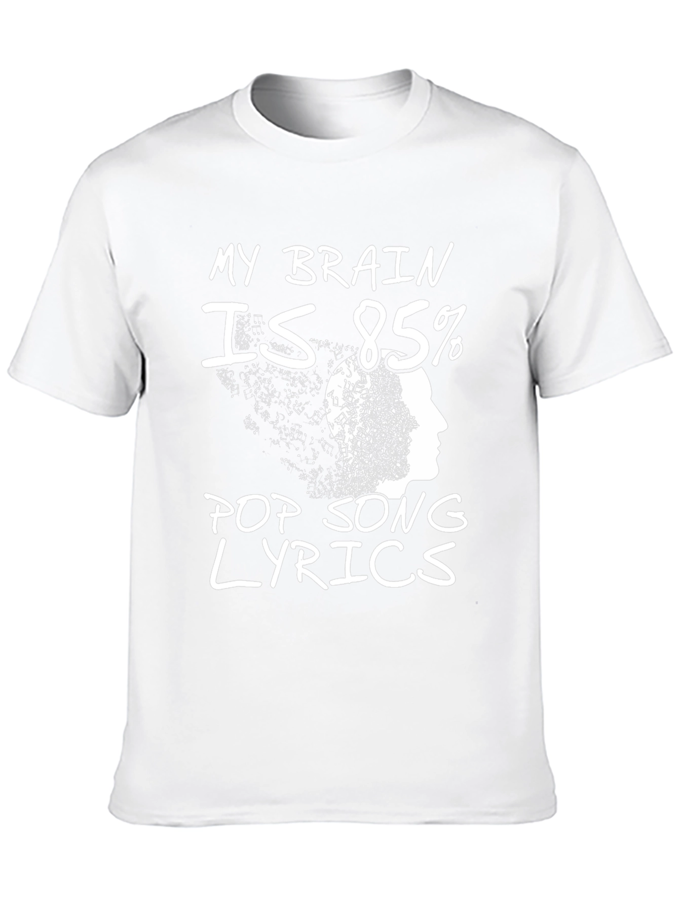 Funny Pop Song Lyrics Brain Graphic Tee