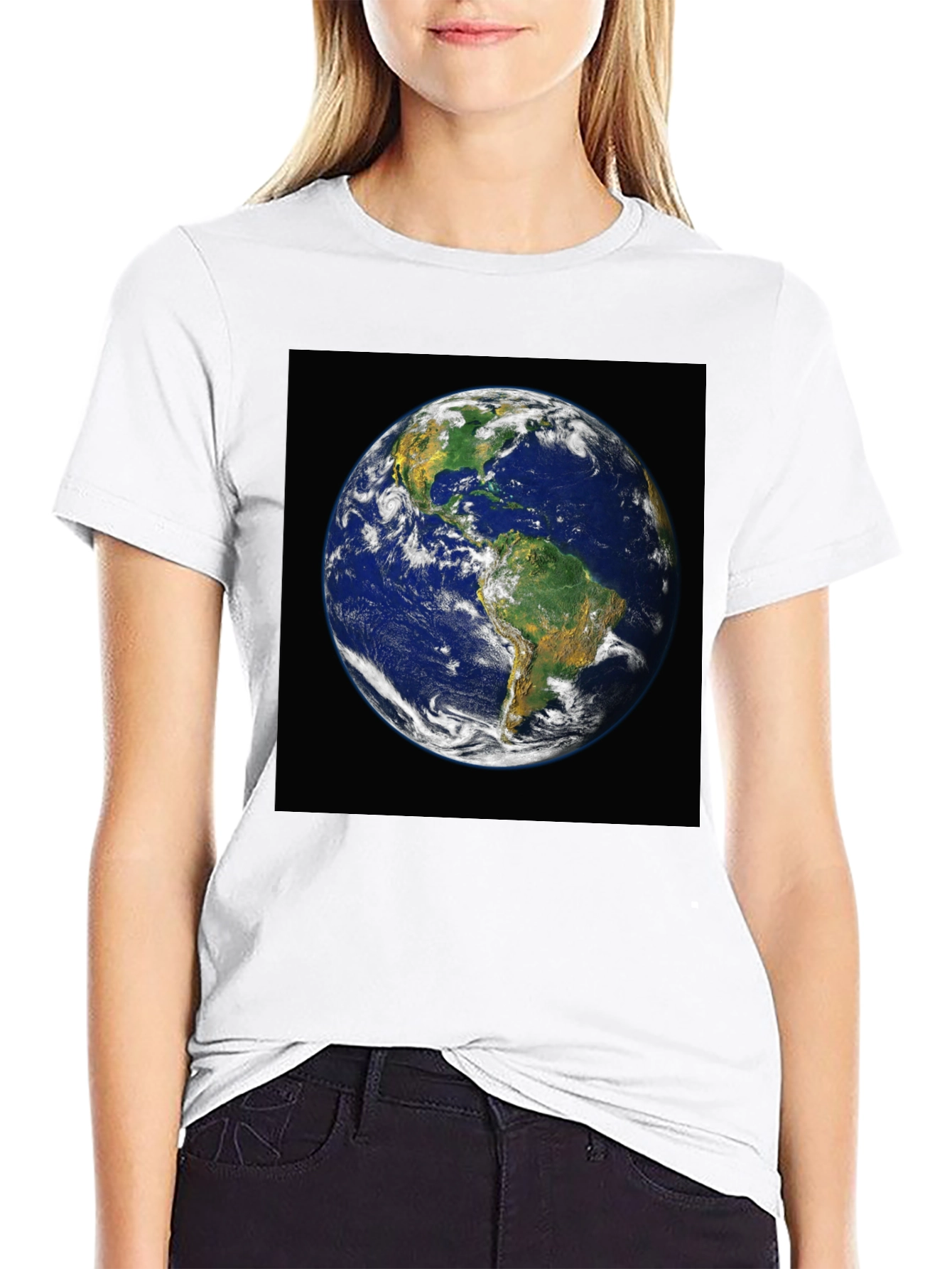 Earth Graphic Print Black T-Shirt