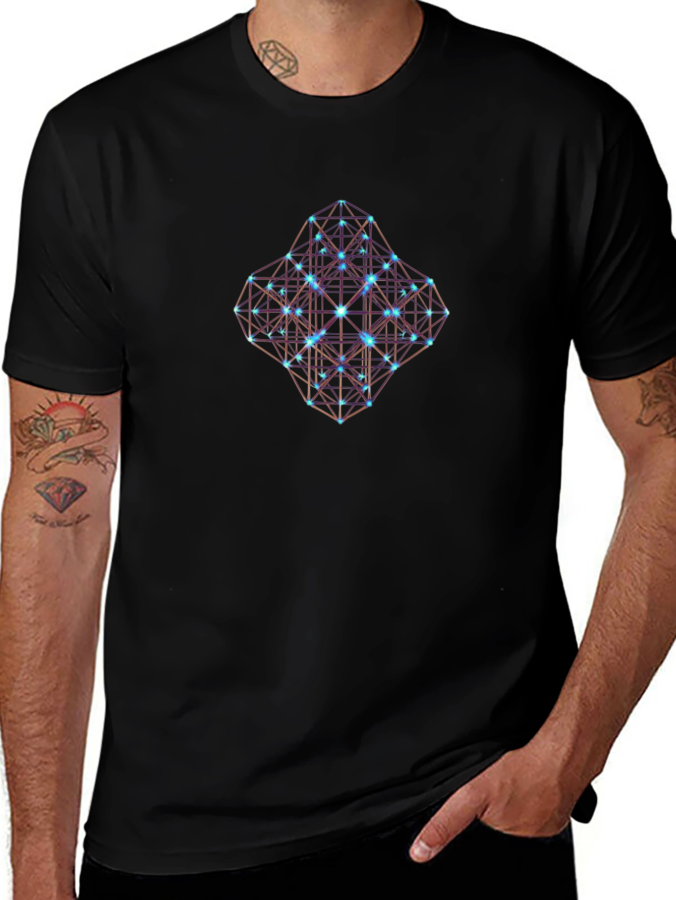 Geometric Cube T-Shirt - Black