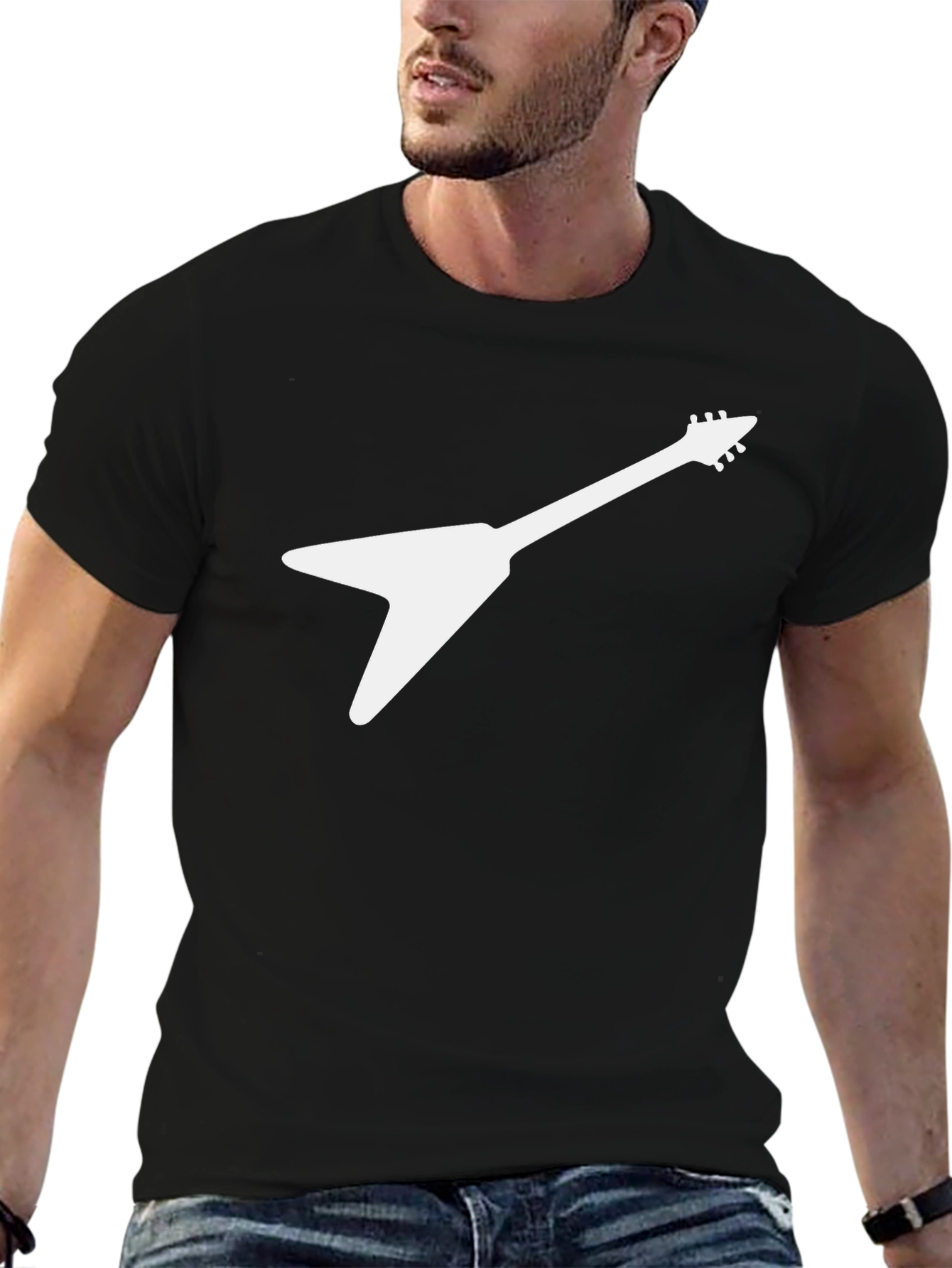 Flying V Guitar T-Shirt - Rocker Style Tee