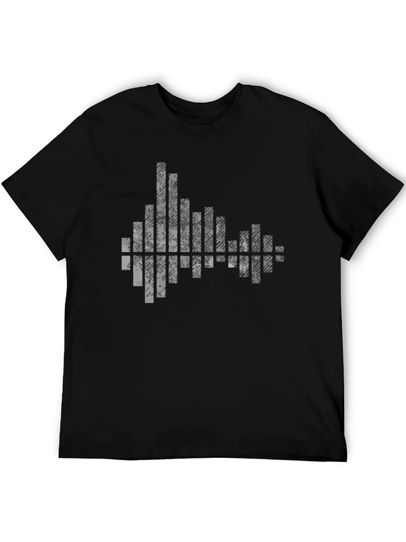 Abstract Soundwave Graphic Tee - Black