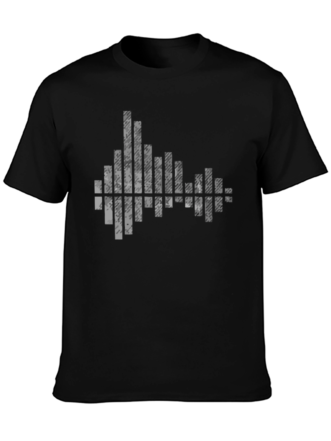 Abstract Soundwave Graphic Tee - Black