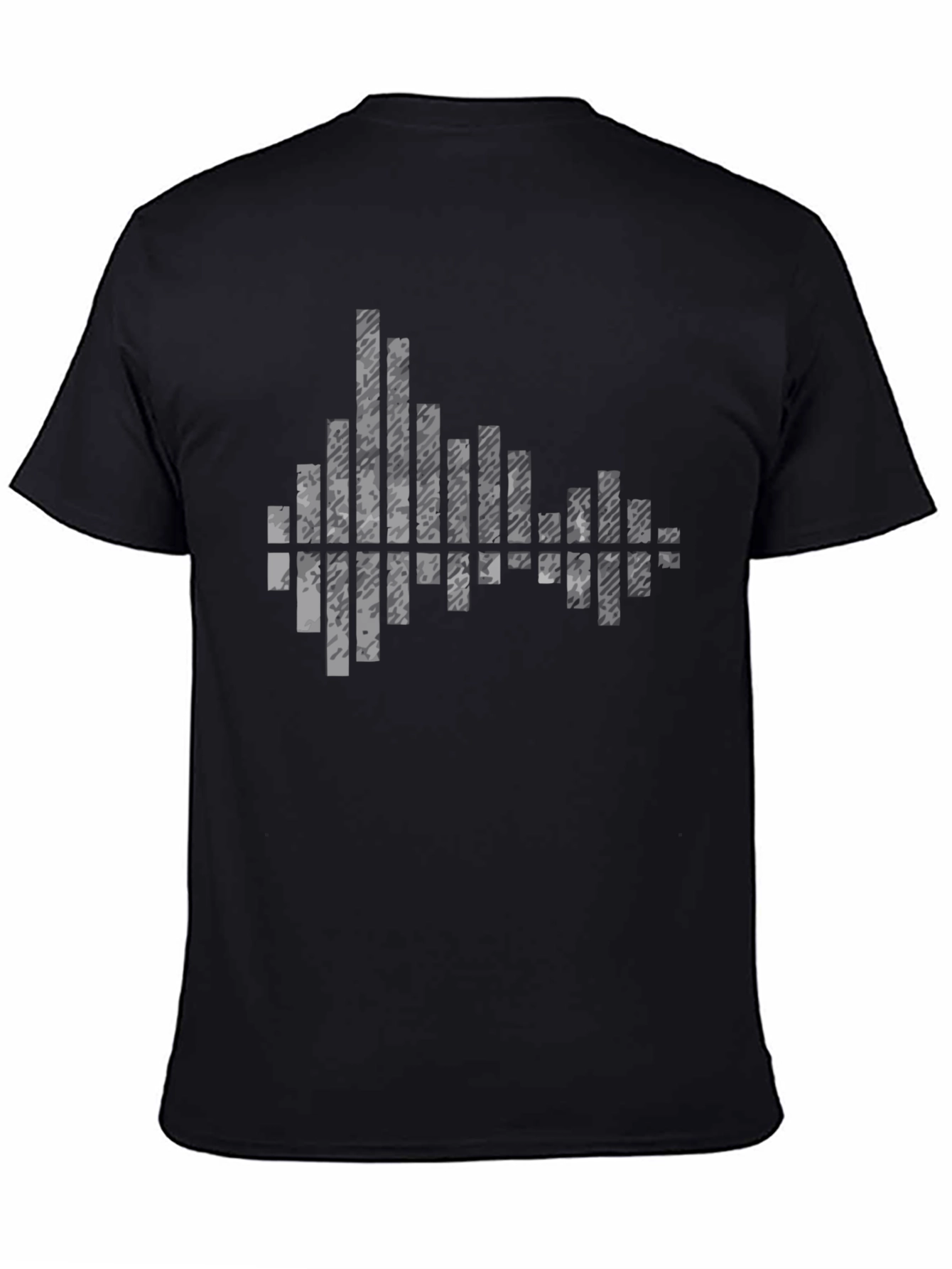 Abstract Soundwave Graphic Tee - Black