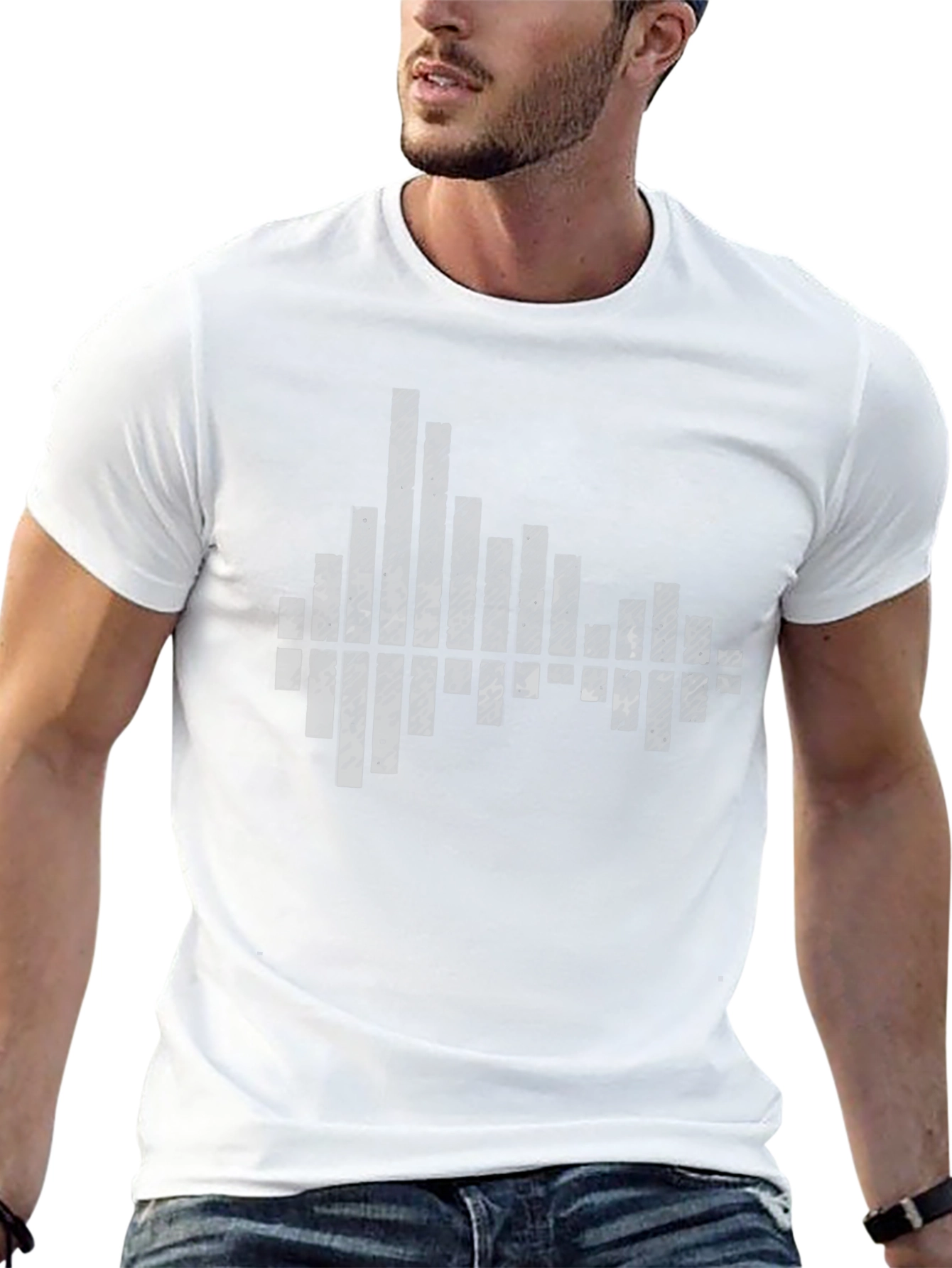 Abstract Soundwave Graphic Tee - Black