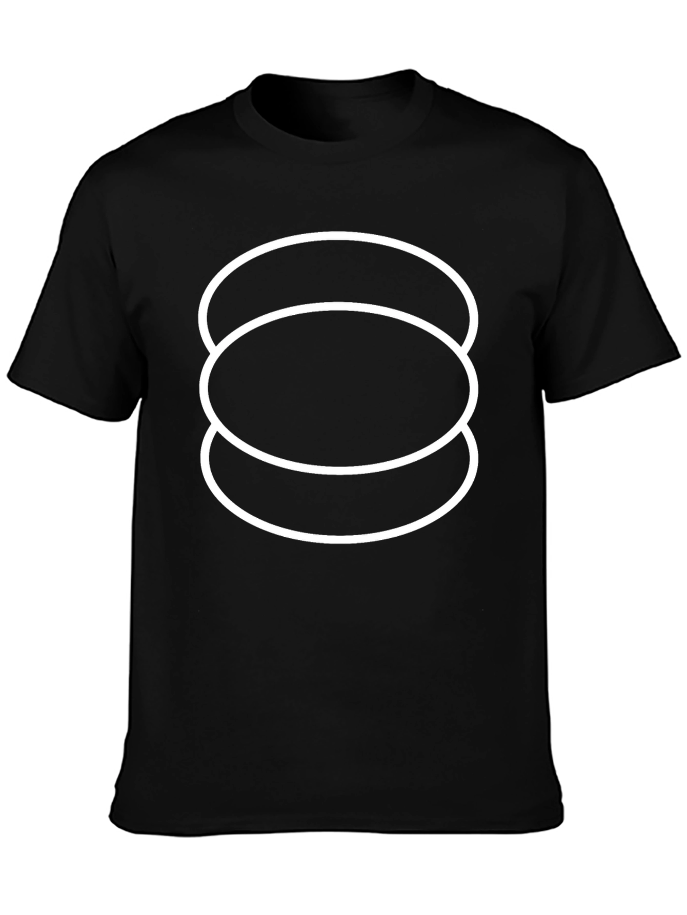 Abstract Circles Graphic Print Black T-Shirt