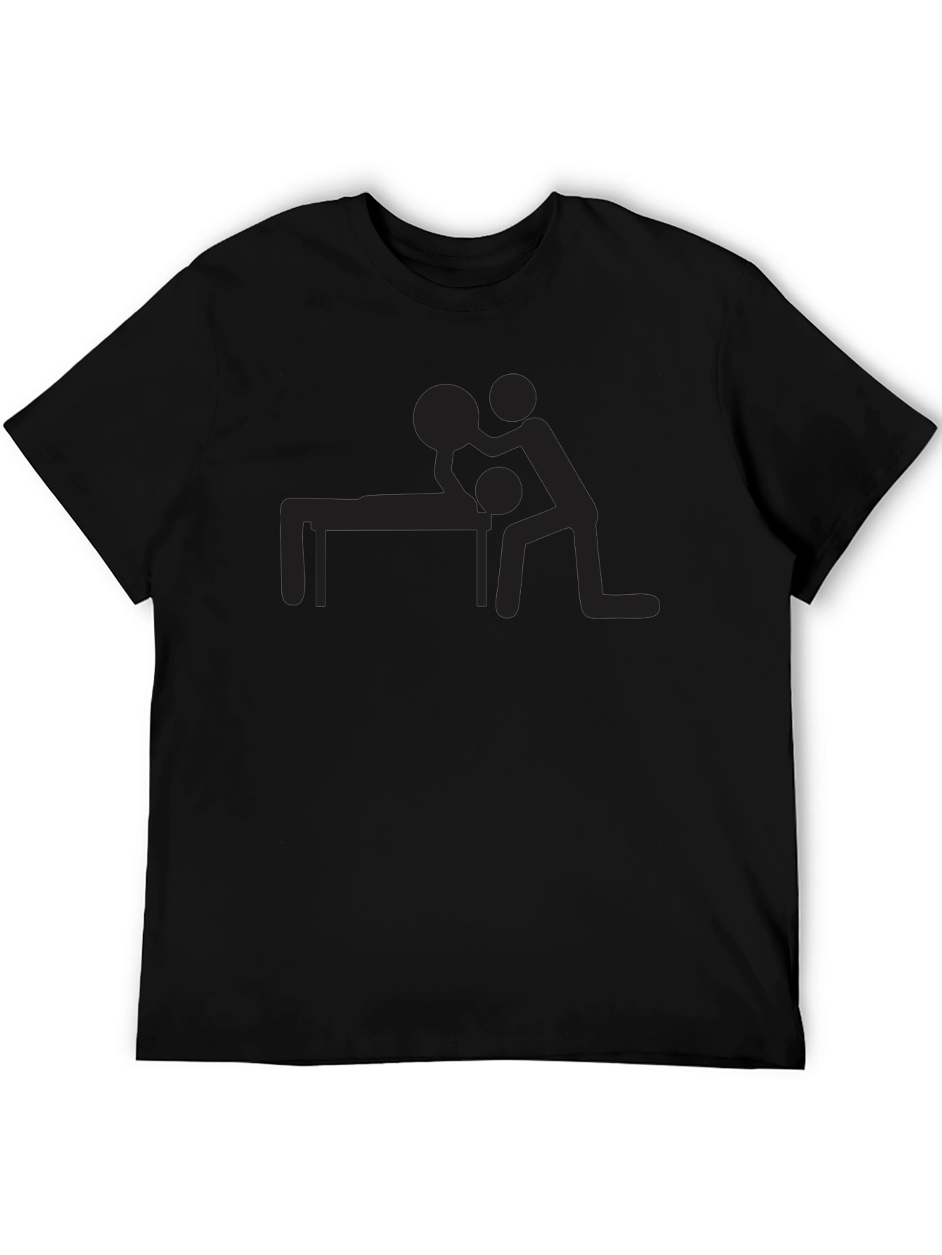 Humorous Massage Graphic Tee - Black