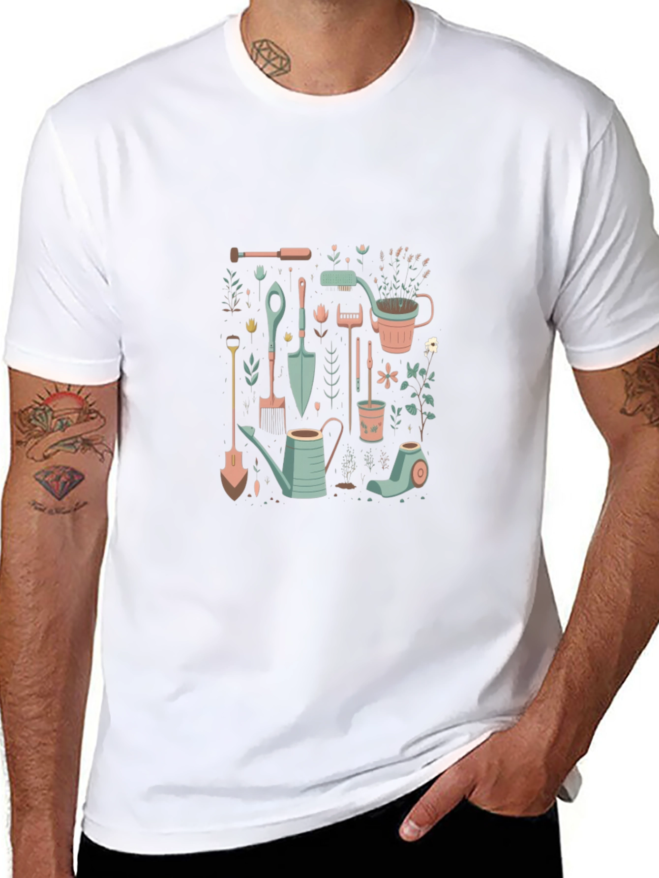 Gardening Tool Graphic T-Shirt