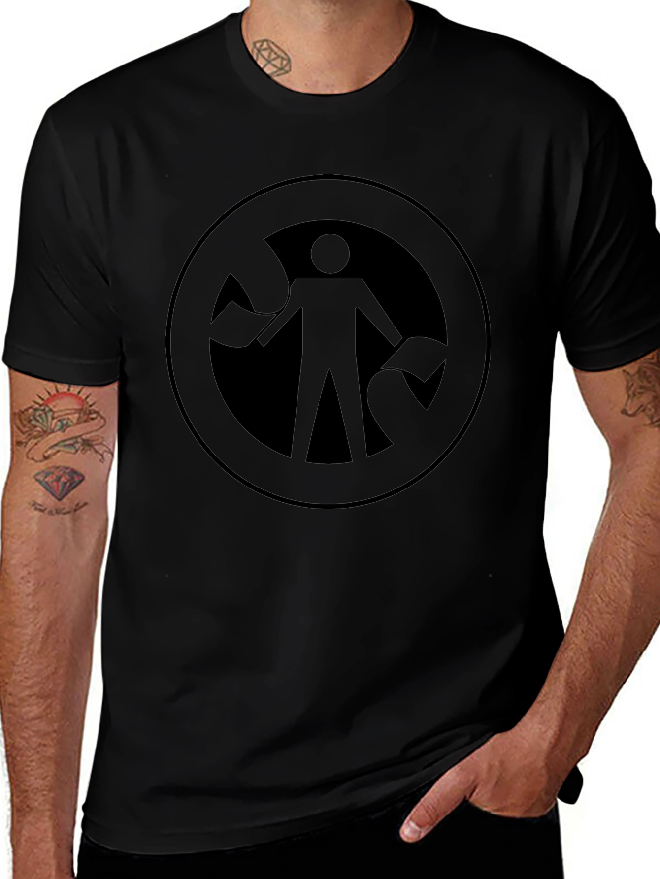Abstract Figure Graphic Tee - Black Unisex Shirt