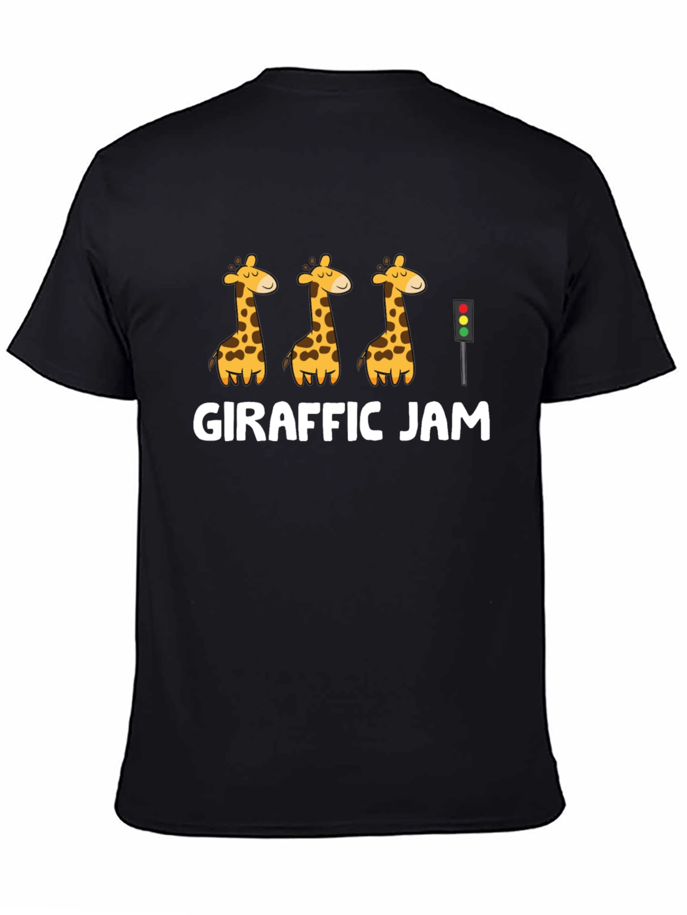 Girafffic Jam Graphic Tee - Black Crewneck T-Shirt