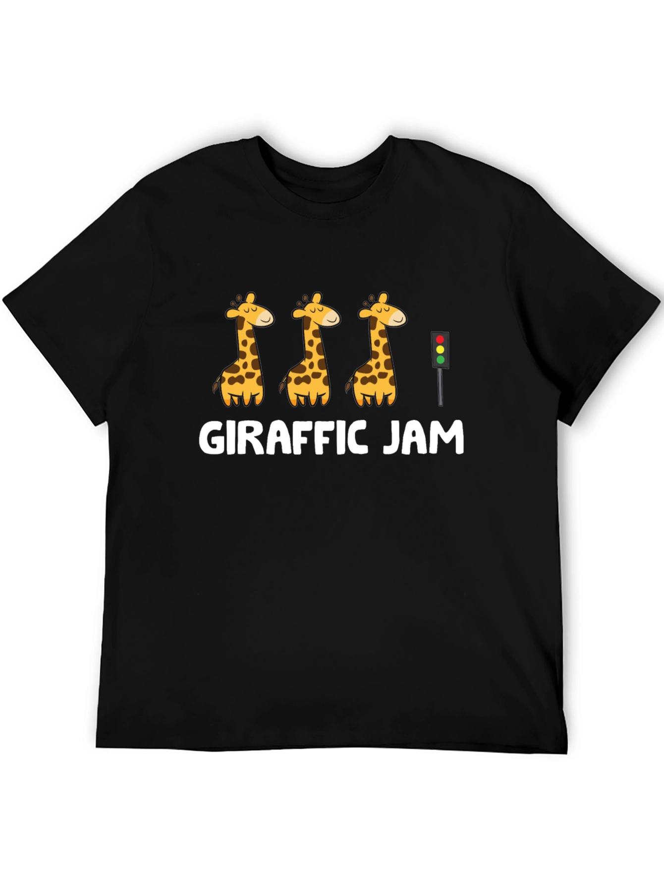 Girafffic Jam Graphic Tee - Black Crewneck T-Shirt