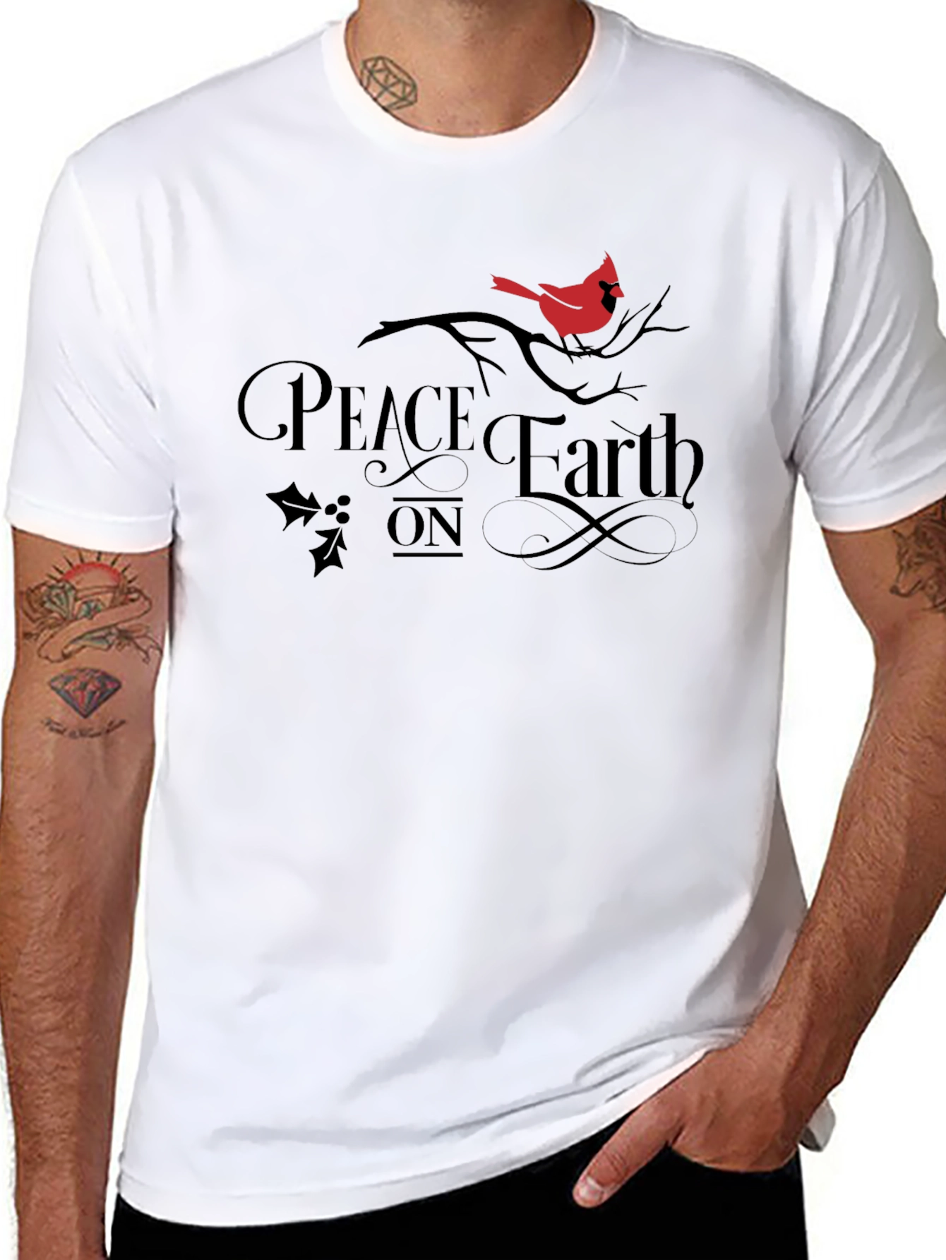 Peace On Earth Cardinal Graphic T-Shirt