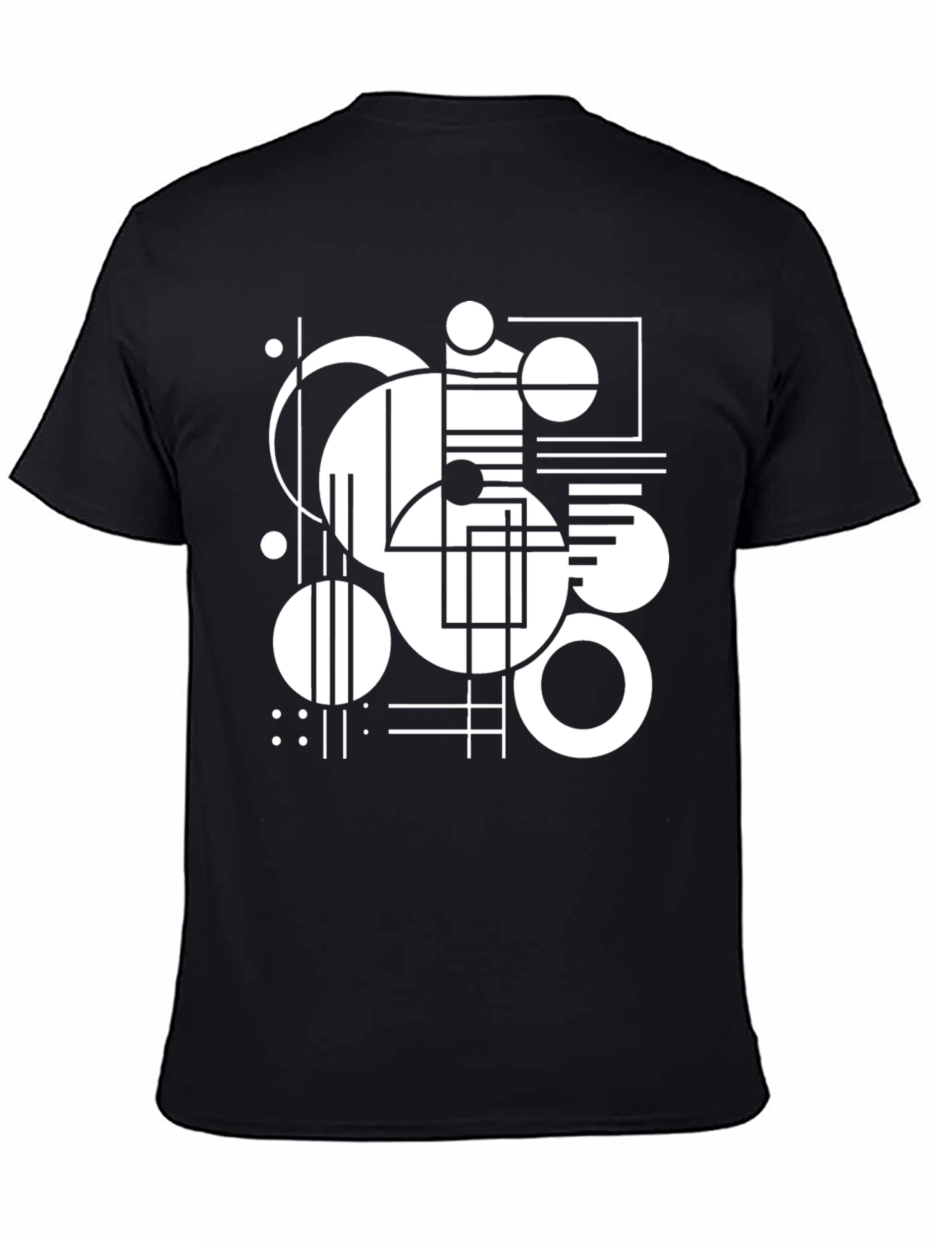 Abstract Geometric Design Black T-Shirt