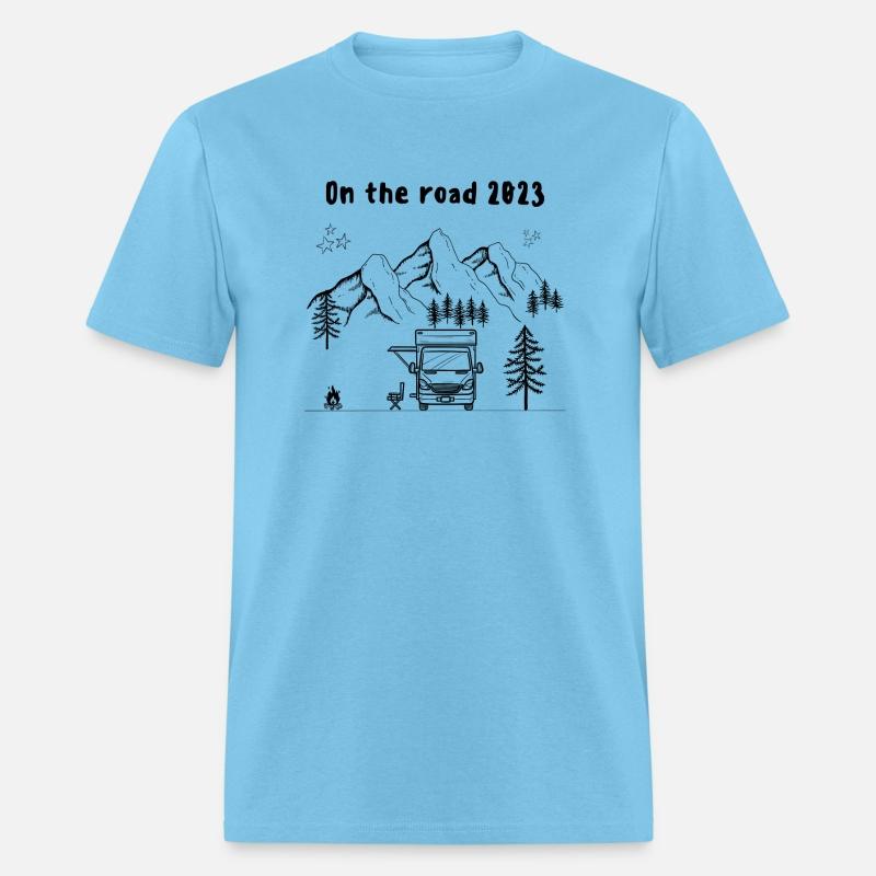 On The Road 2023 Camper Parked Mountains And