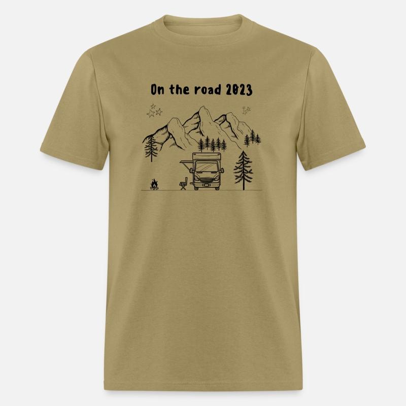 On The Road 2023 Camper Parked Mountains And